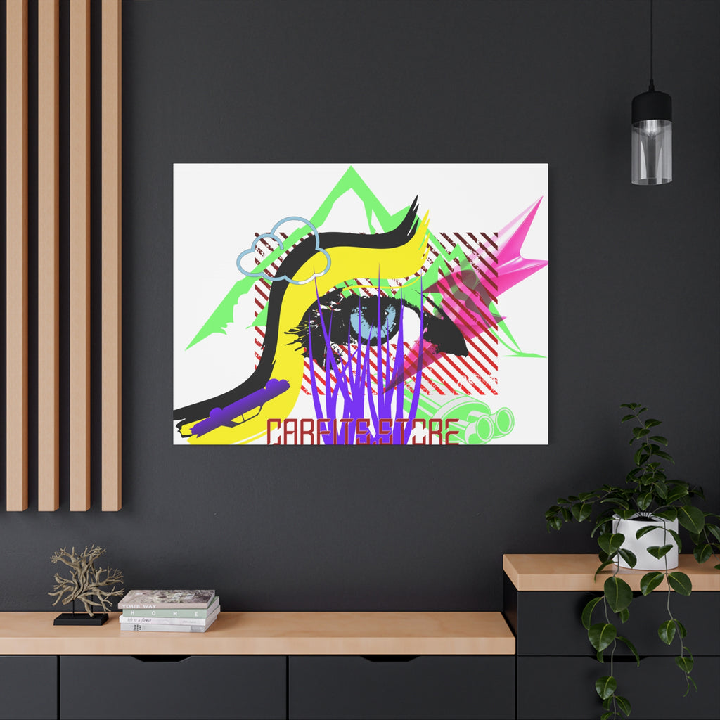 Automotive Pop Art Matte Canvas Print — Vibrant Abstract Wall Art