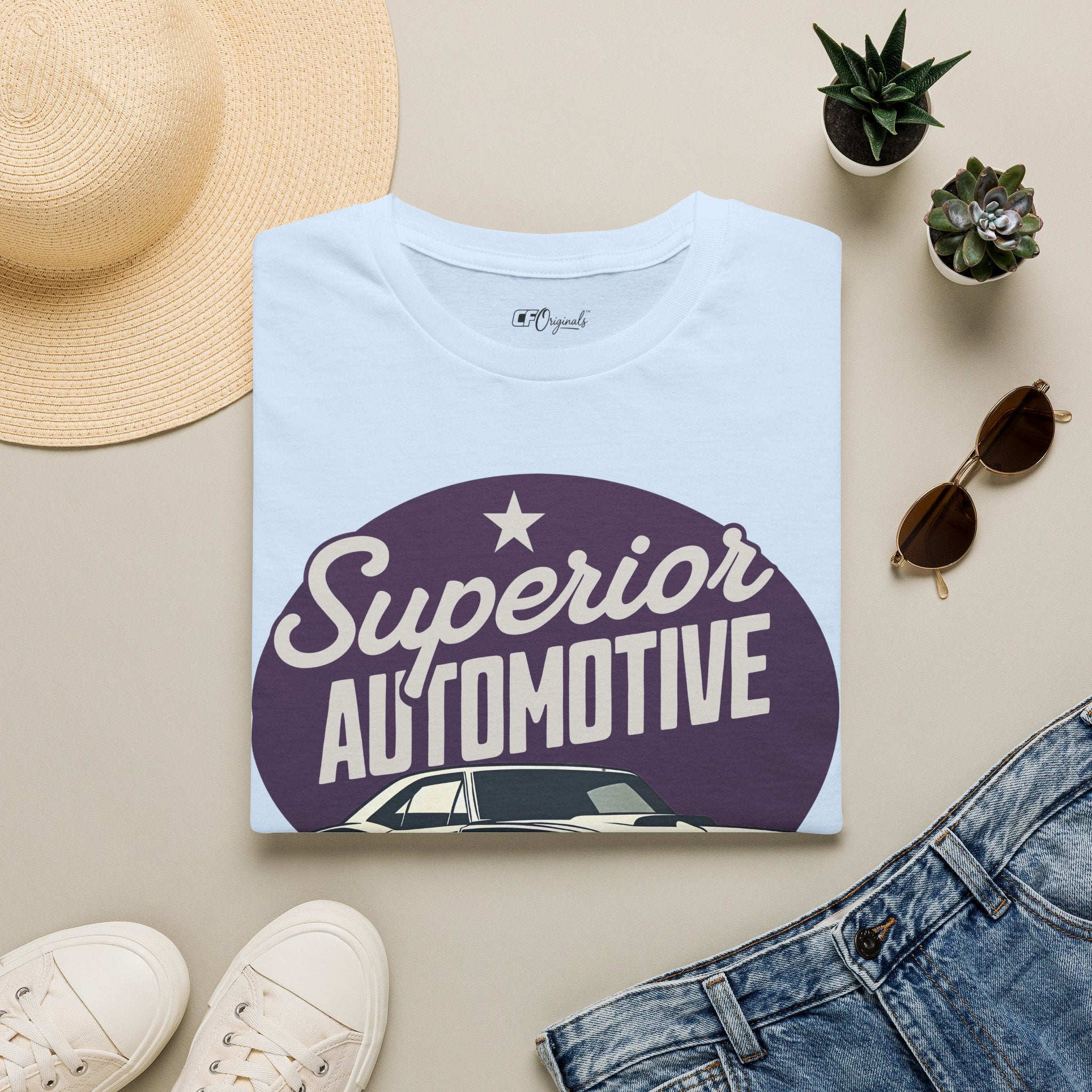 Superior Automotive T-Shirt — Vintage Car Logo Tee ("Built to Last")