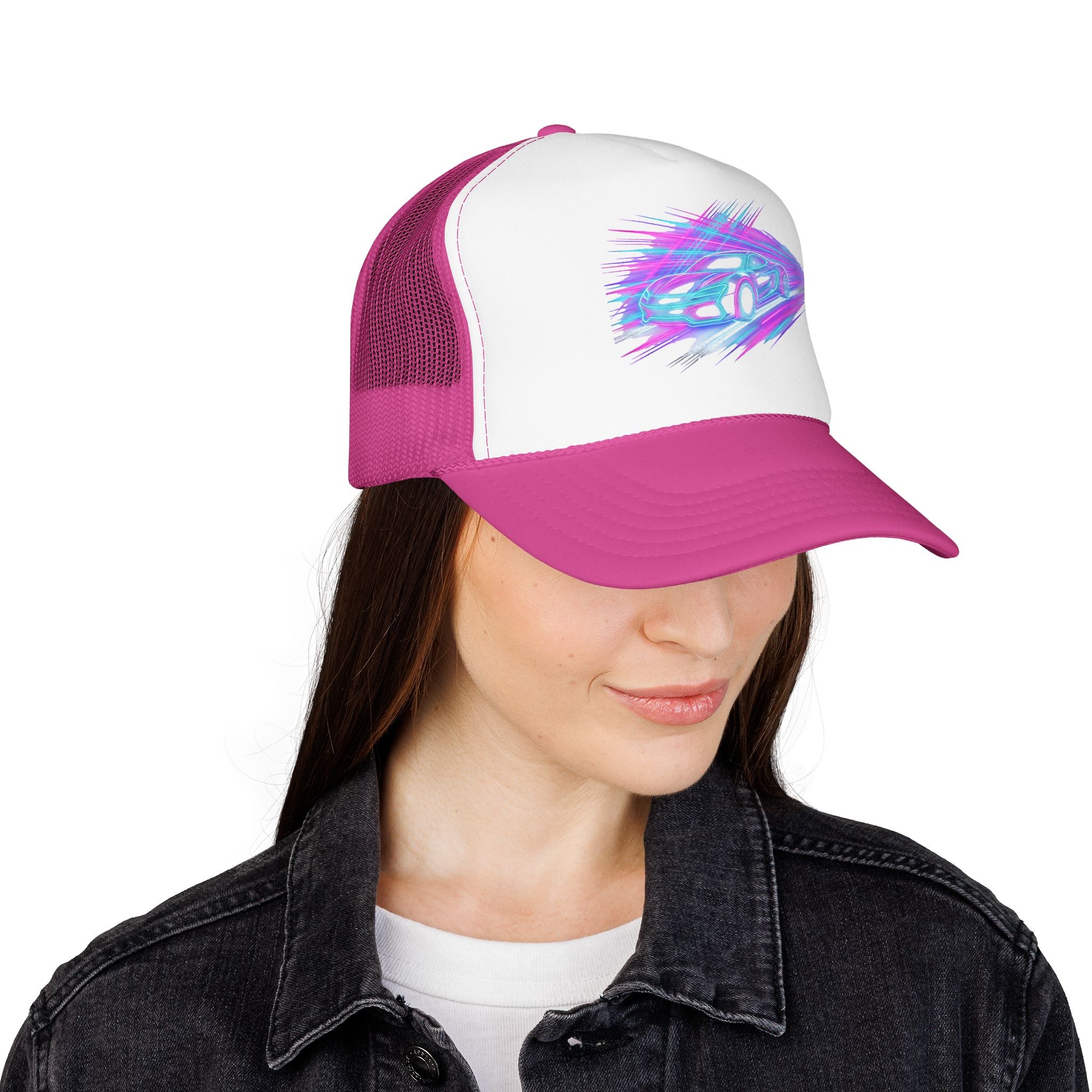 Neon Drift Racing Trucker Hat