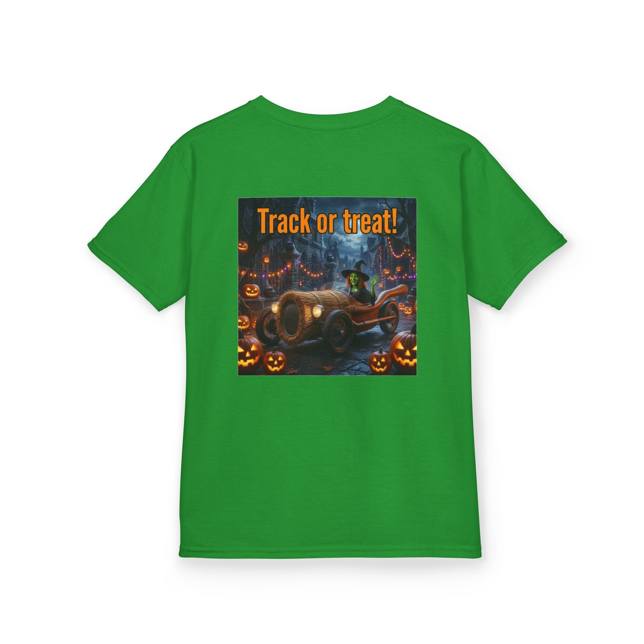 'Track or Treat!' Halloween Racing Car - Kid's Tee Shirt