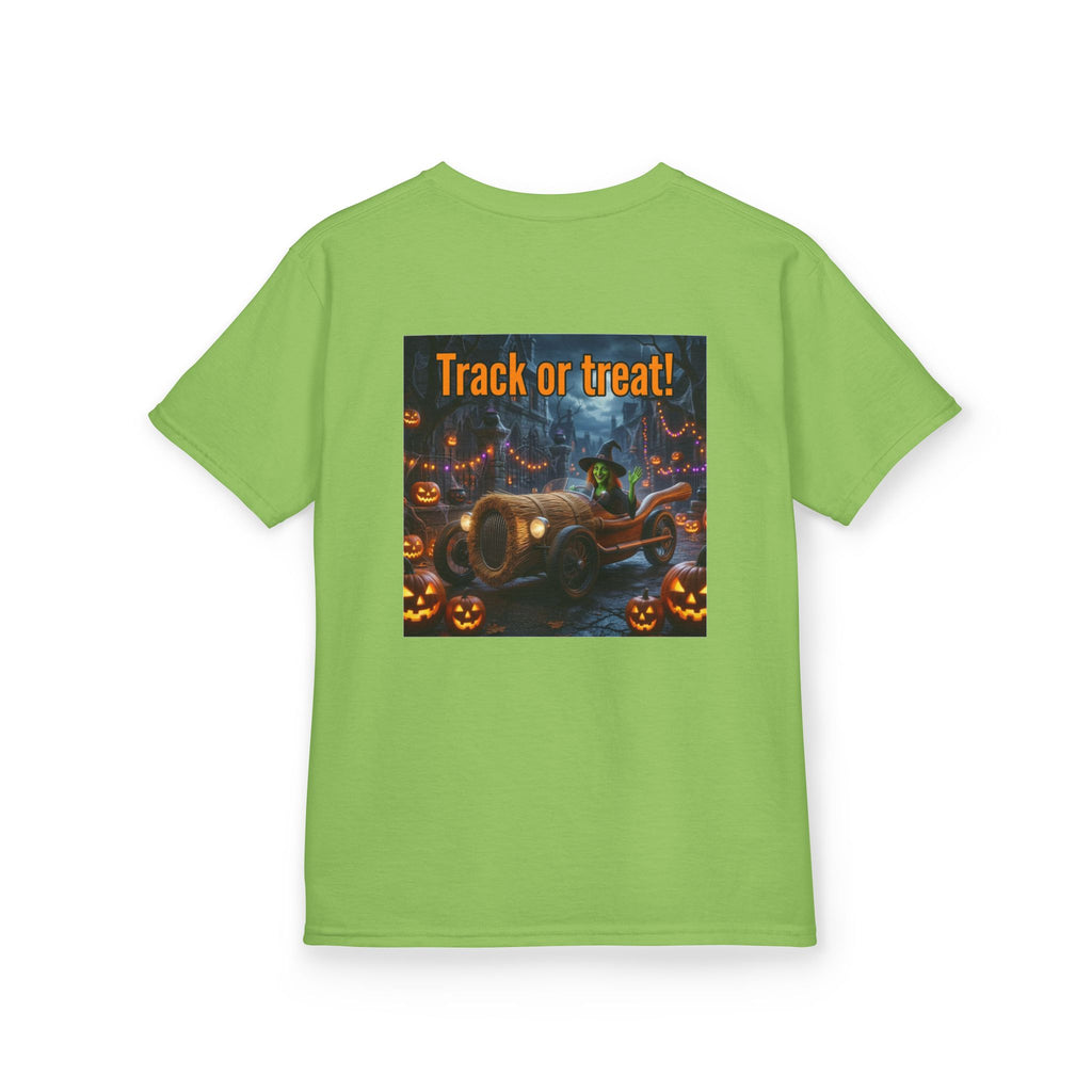 'Track or Treat!' Halloween Racing Car - Kid's Tee Shirt