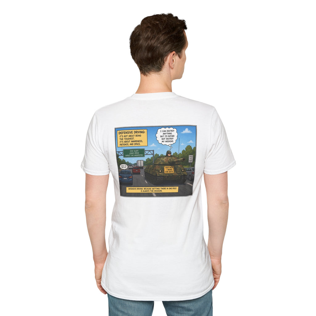 Military Tank Driver Tee — Defensive Driving Humor T-Shirt