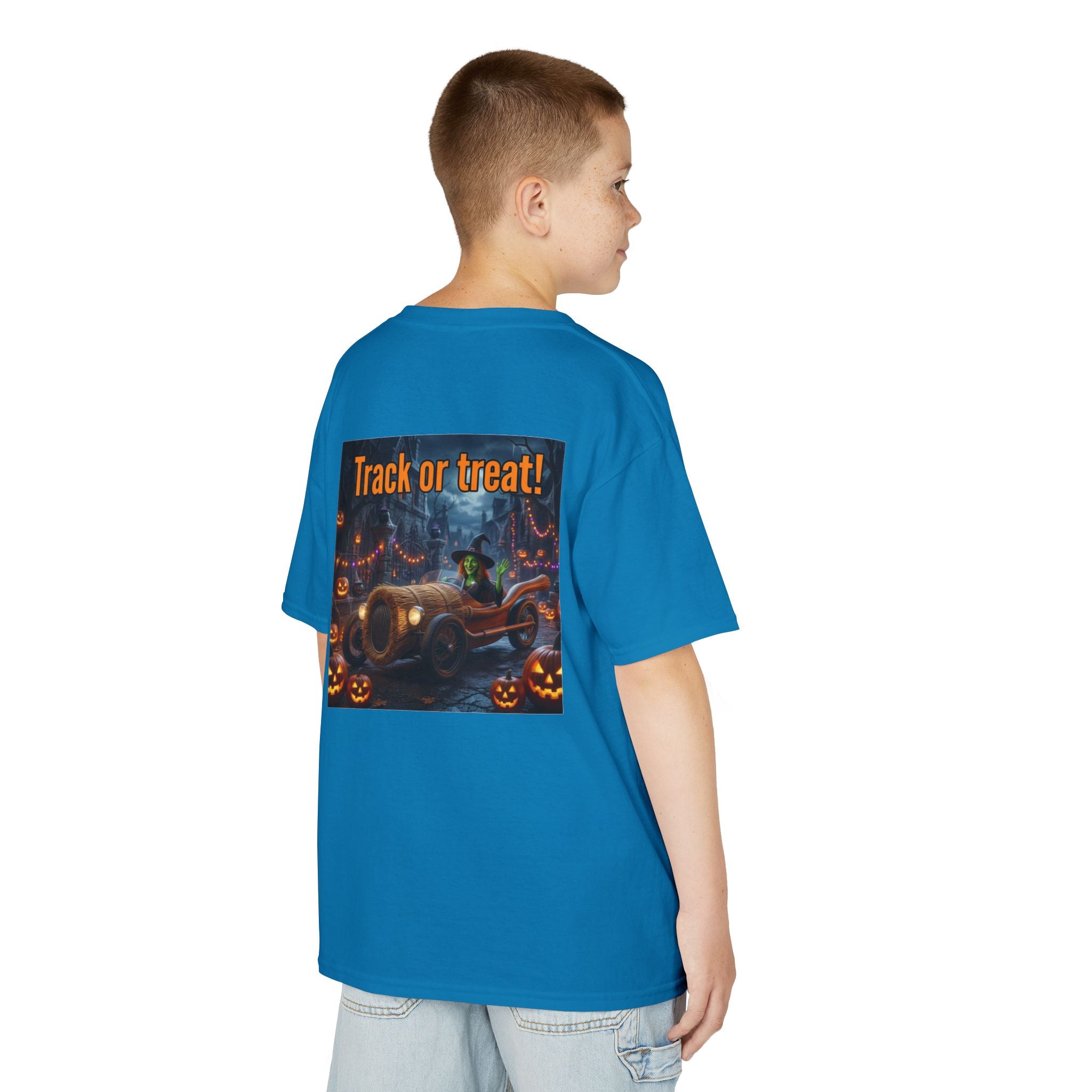 'Track or Treat!' Halloween Racing Car - Kid's Tee Shirt