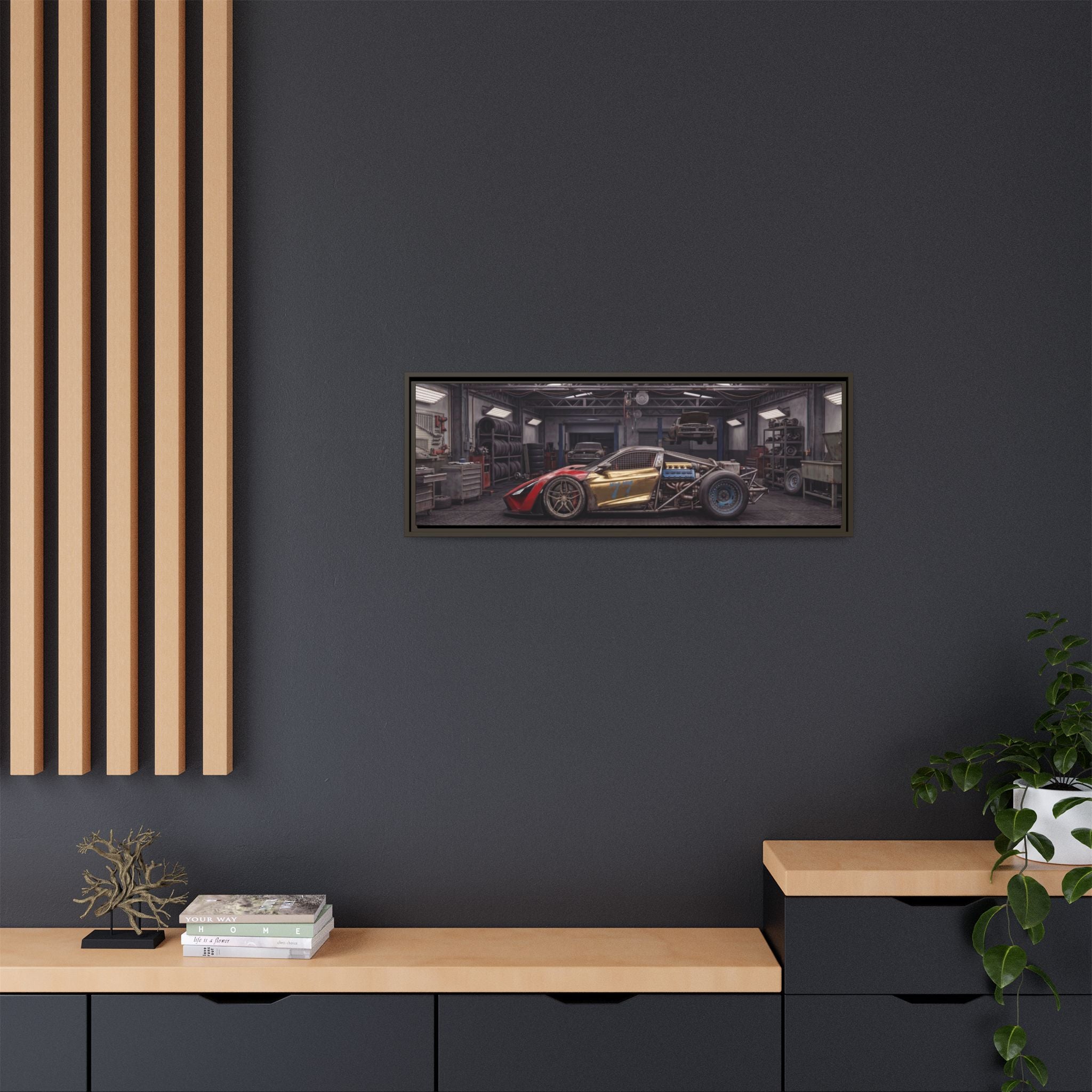 Framed Matte Canvas Supercar Rat Rod - Car Garage Wall Art