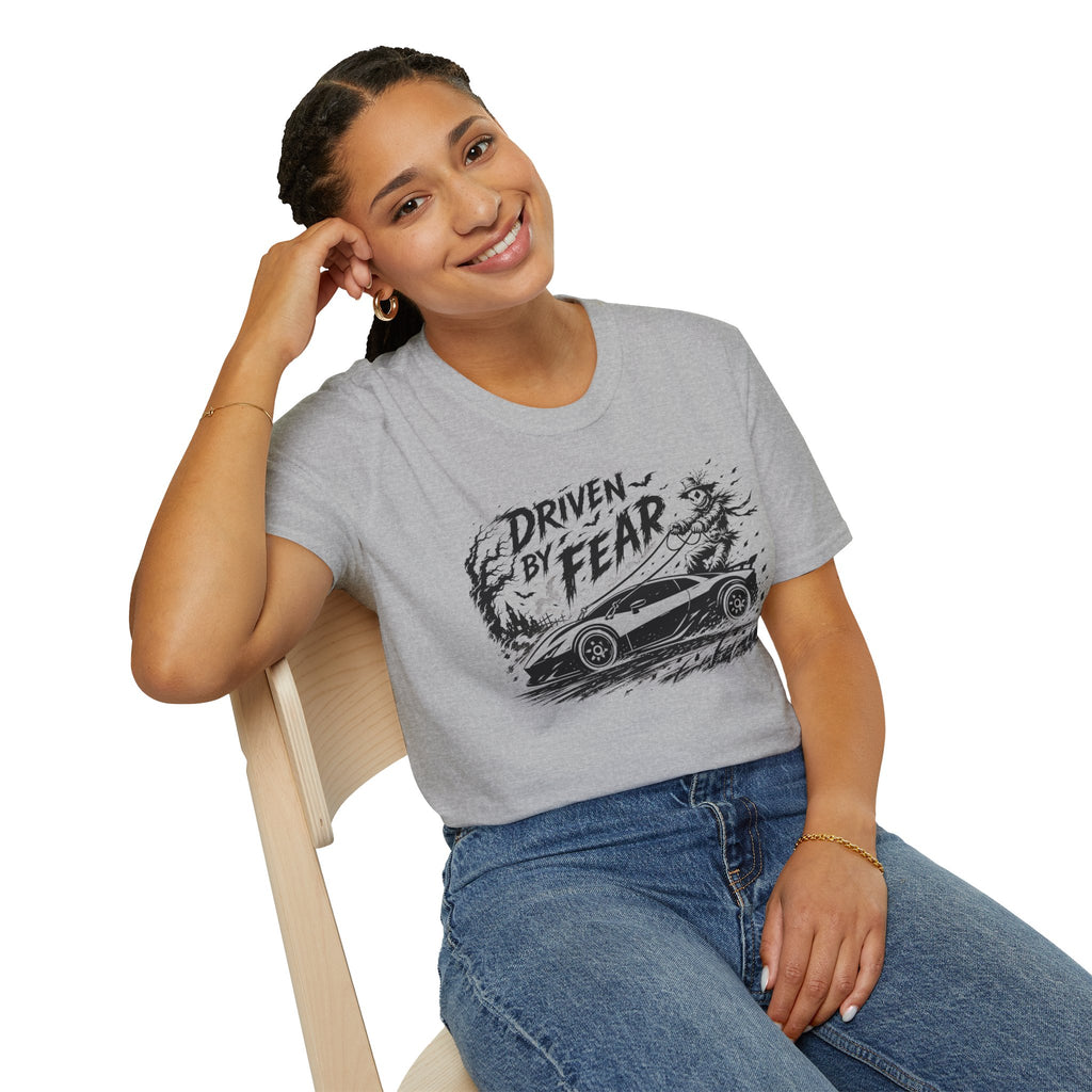 Driven By Fear T‑Shirt — Horror Sports Car Graphic Tee