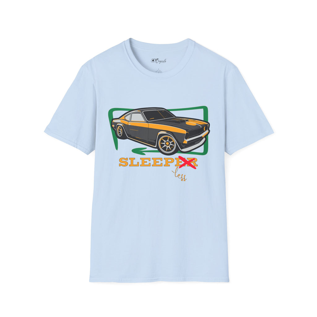 Classic Muscle Car T-Shirt — Retro 'Sleepless' Graphic Tee