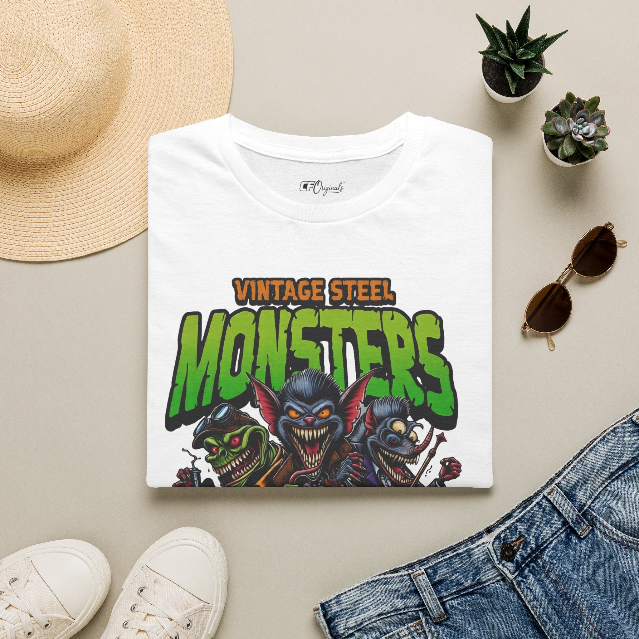Vintage “MONSTERS” Horror Tee — Retro Steel Monster Graphic T-Shirt