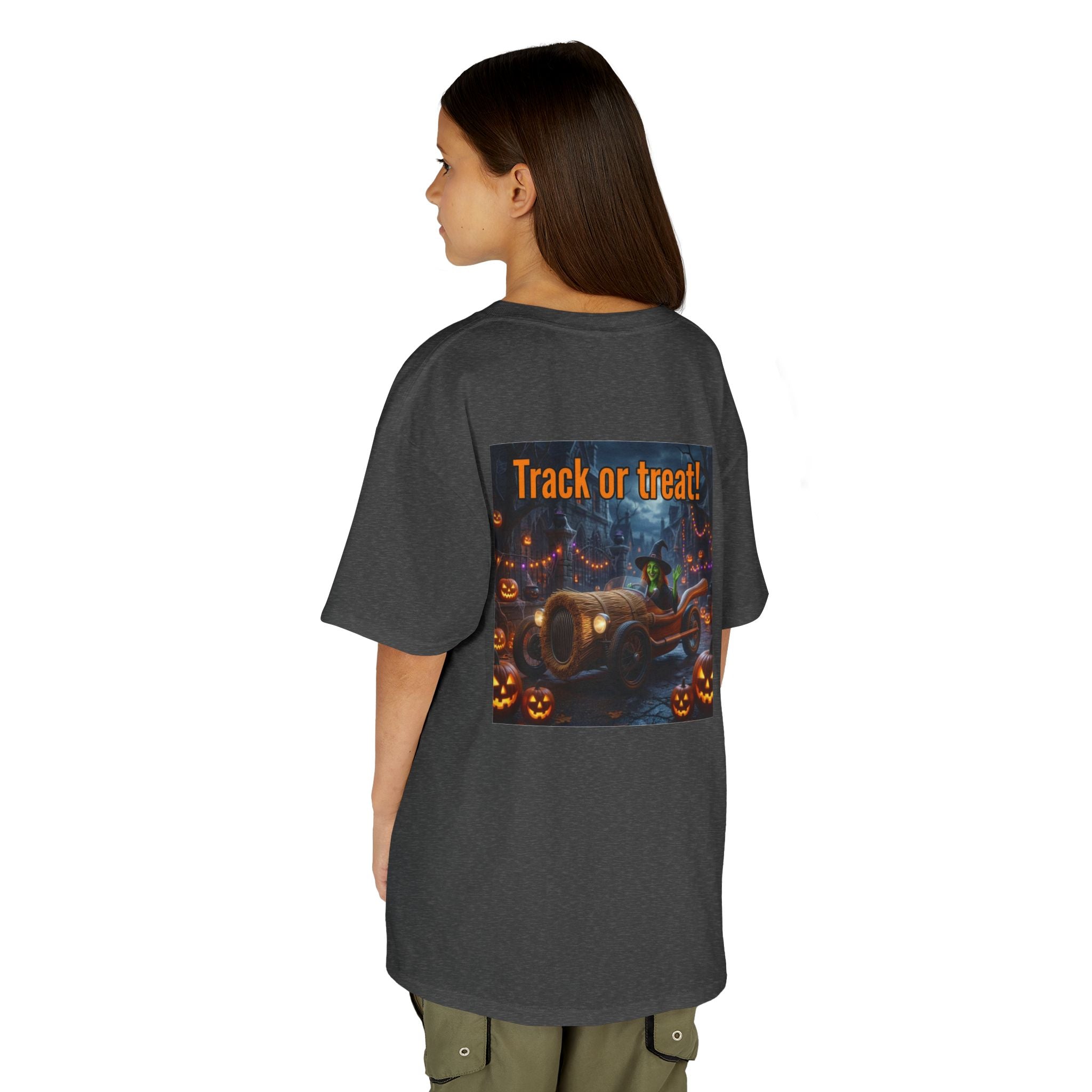 'Track or Treat!' Halloween Racing Car - Kid's Tee Shirt
