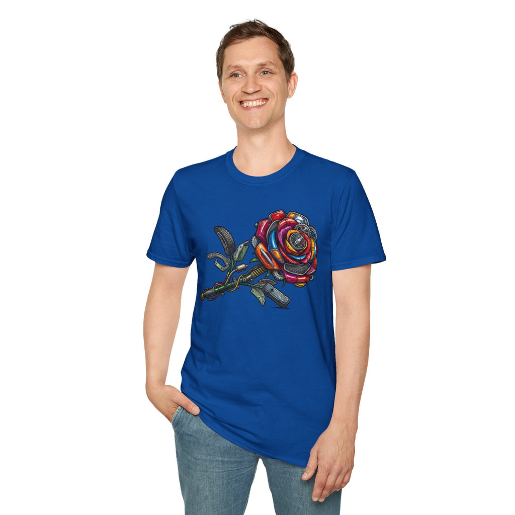 Colorful Mechanical Rose Graphic Tee