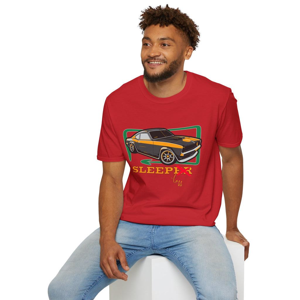 Classic Muscle Car T-Shirt — Retro 'Sleepless' Graphic Tee