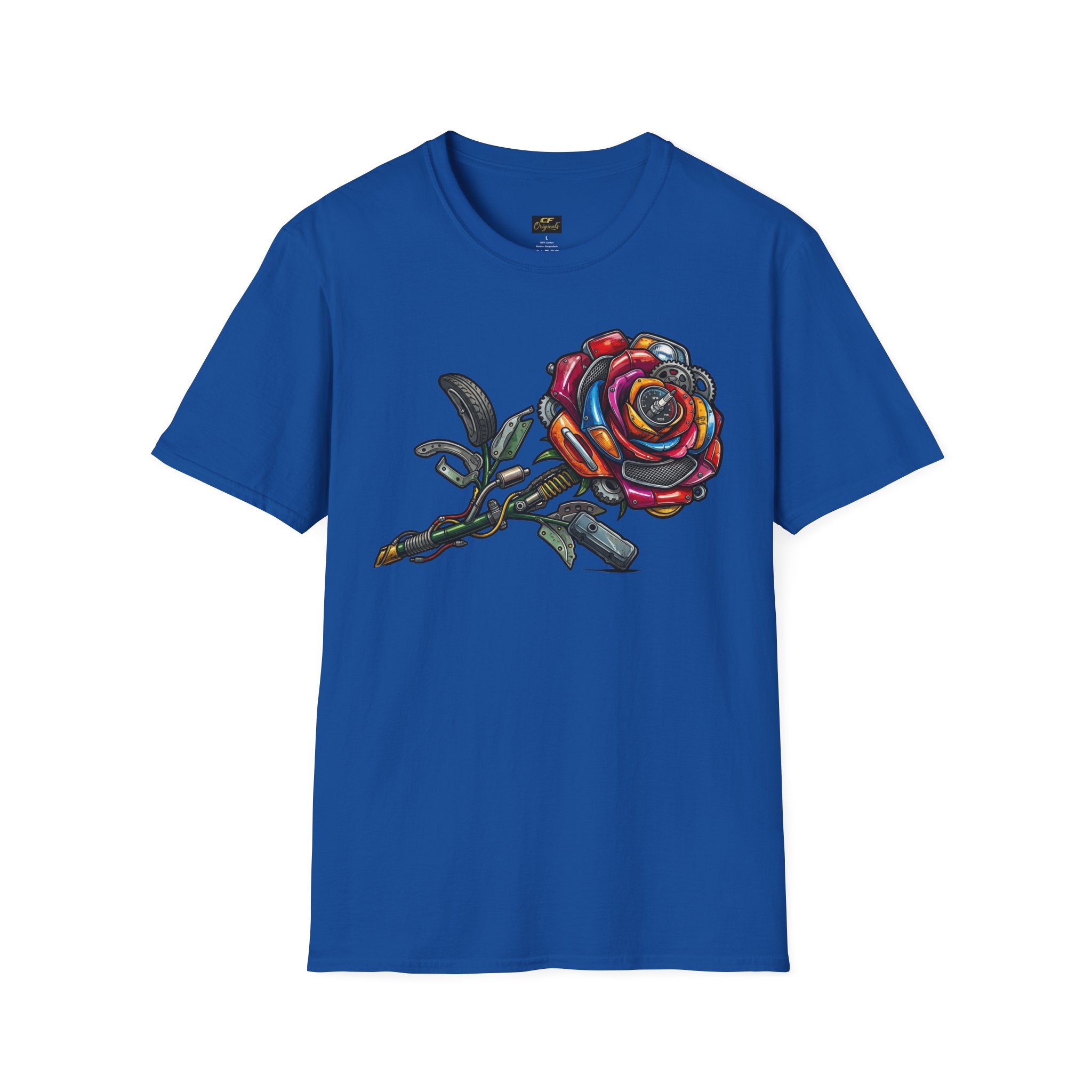 Colorful Mechanical Rose Graphic Tee