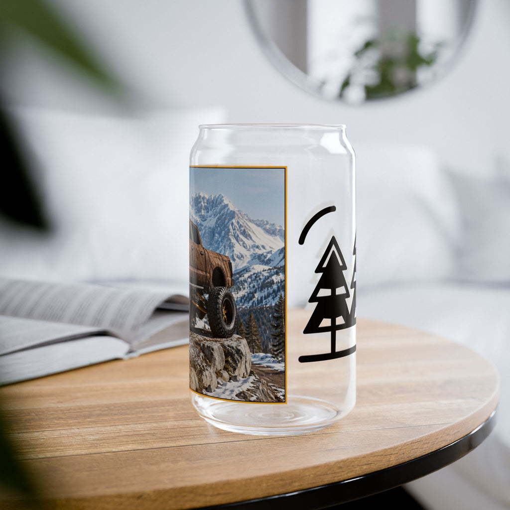 Off-Road Moose Truck Sipper Glass – 16oz Outdoor Adventure Tumbler with Straw