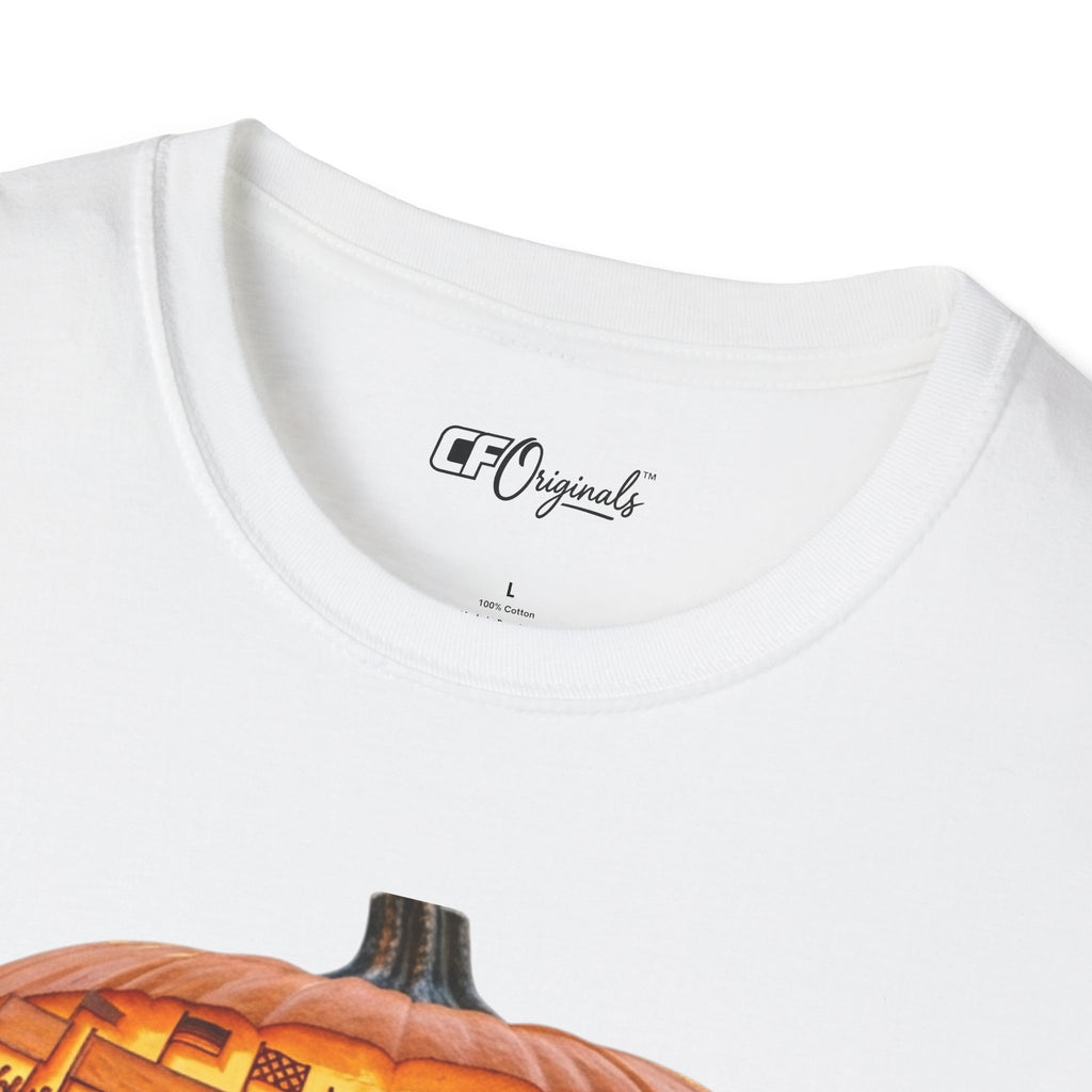 Vintage Racing Pumpkin T-Shirt — Retro Car Grand Prix Halloween Tee