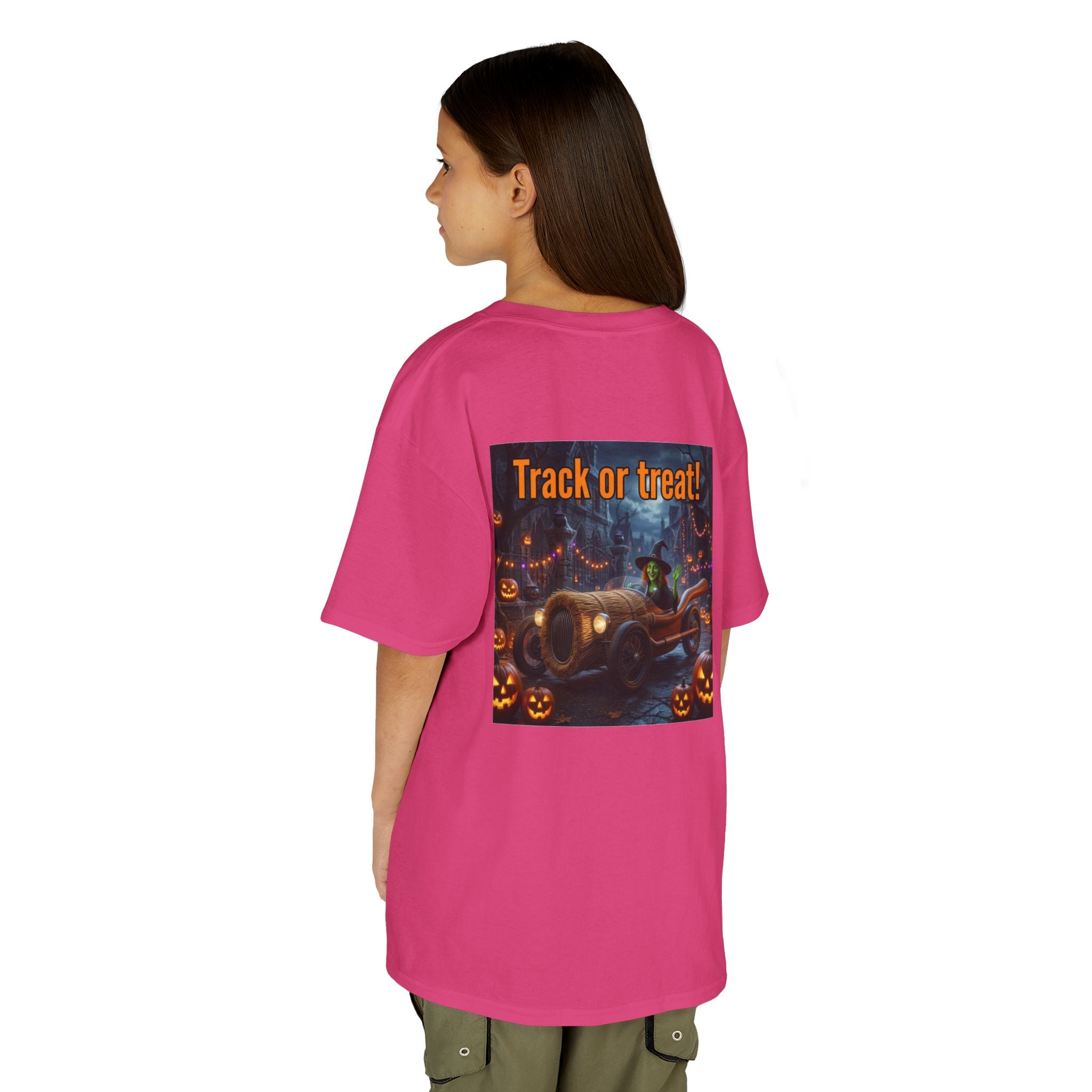 'Track or Treat!' Halloween Racing Car - Kid's Tee Shirt