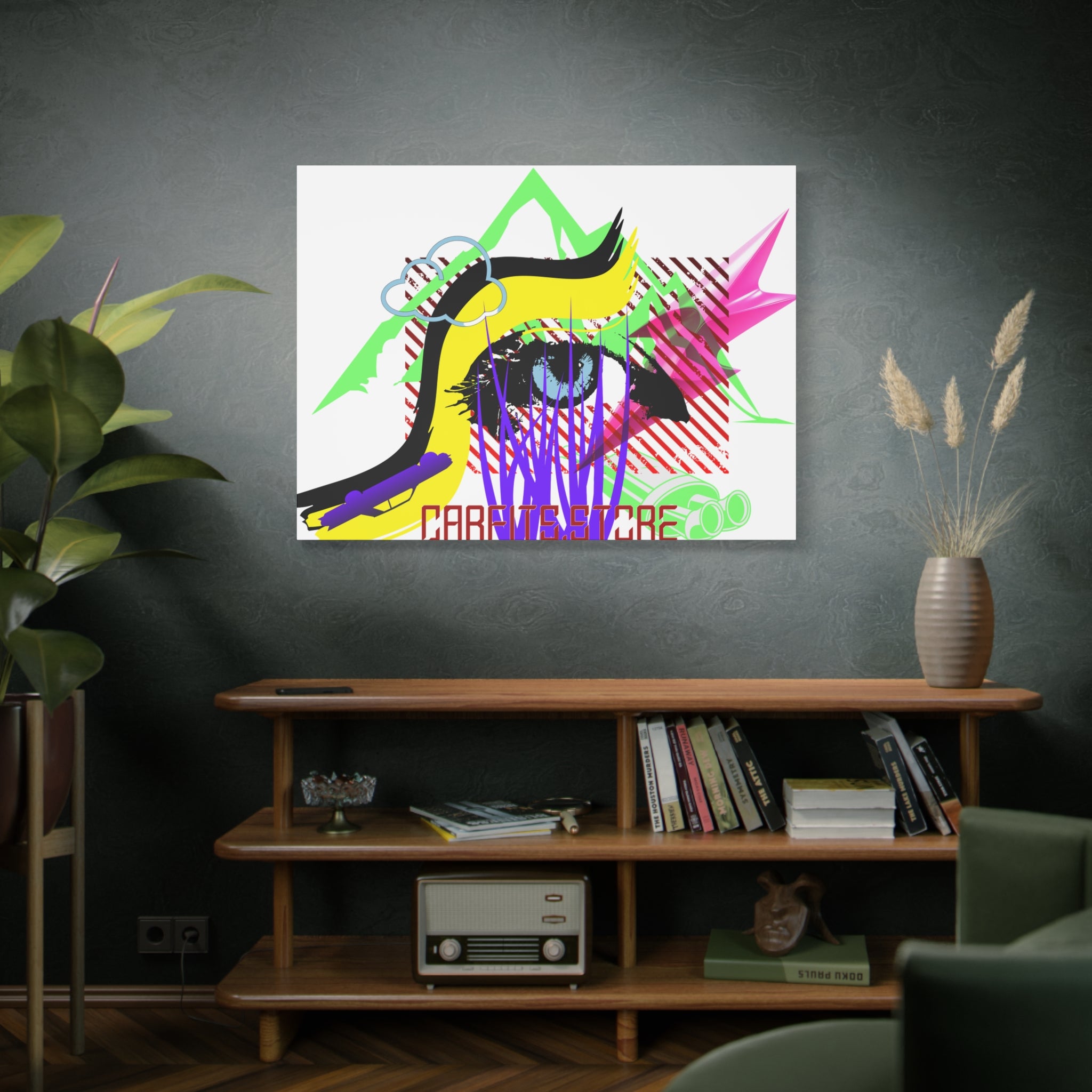 Automotive Pop Art Matte Canvas Print — Vibrant Abstract Wall Art