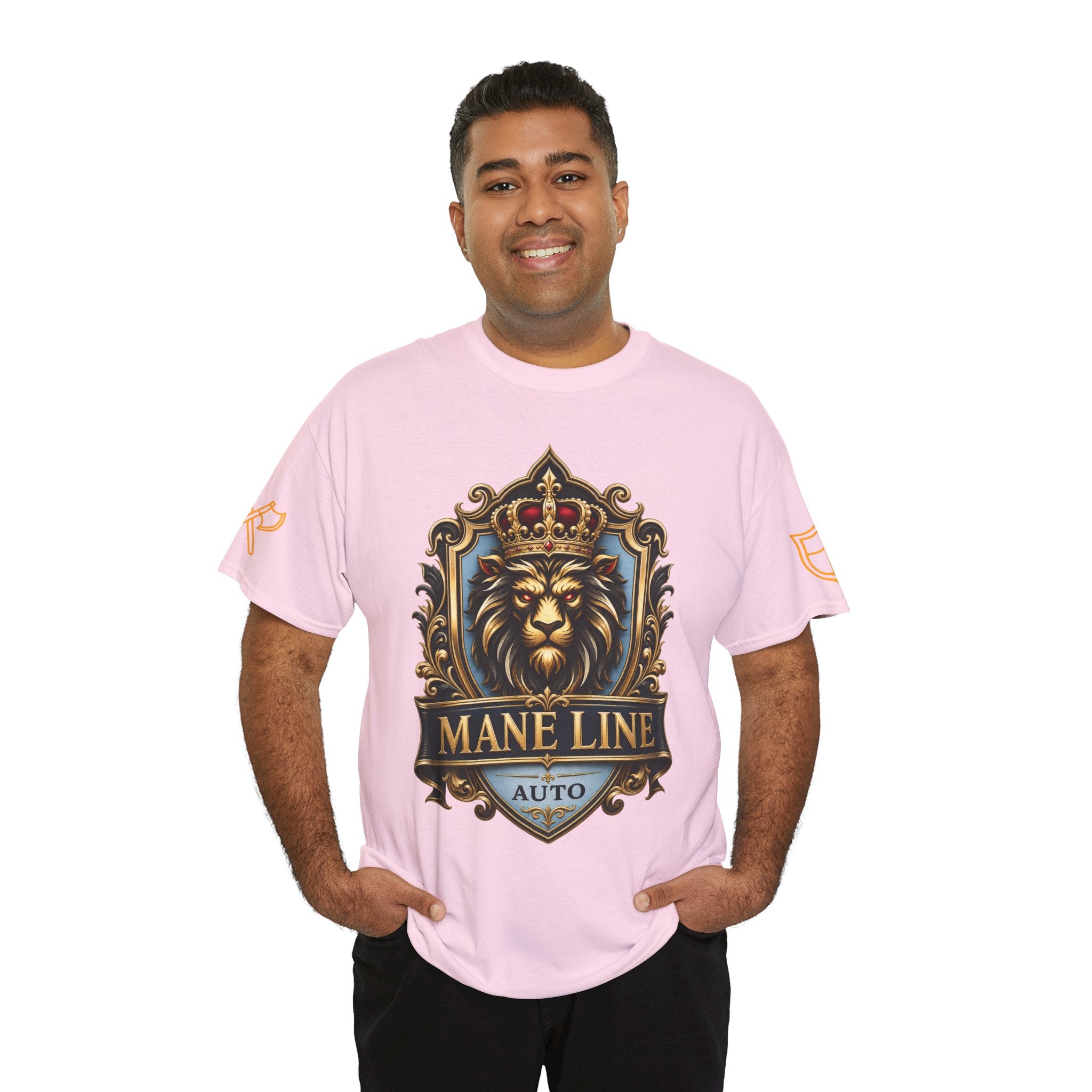 Lion Crest Tee — "Mane Line Auto" Vintage Heraldic Graphic Shirt
