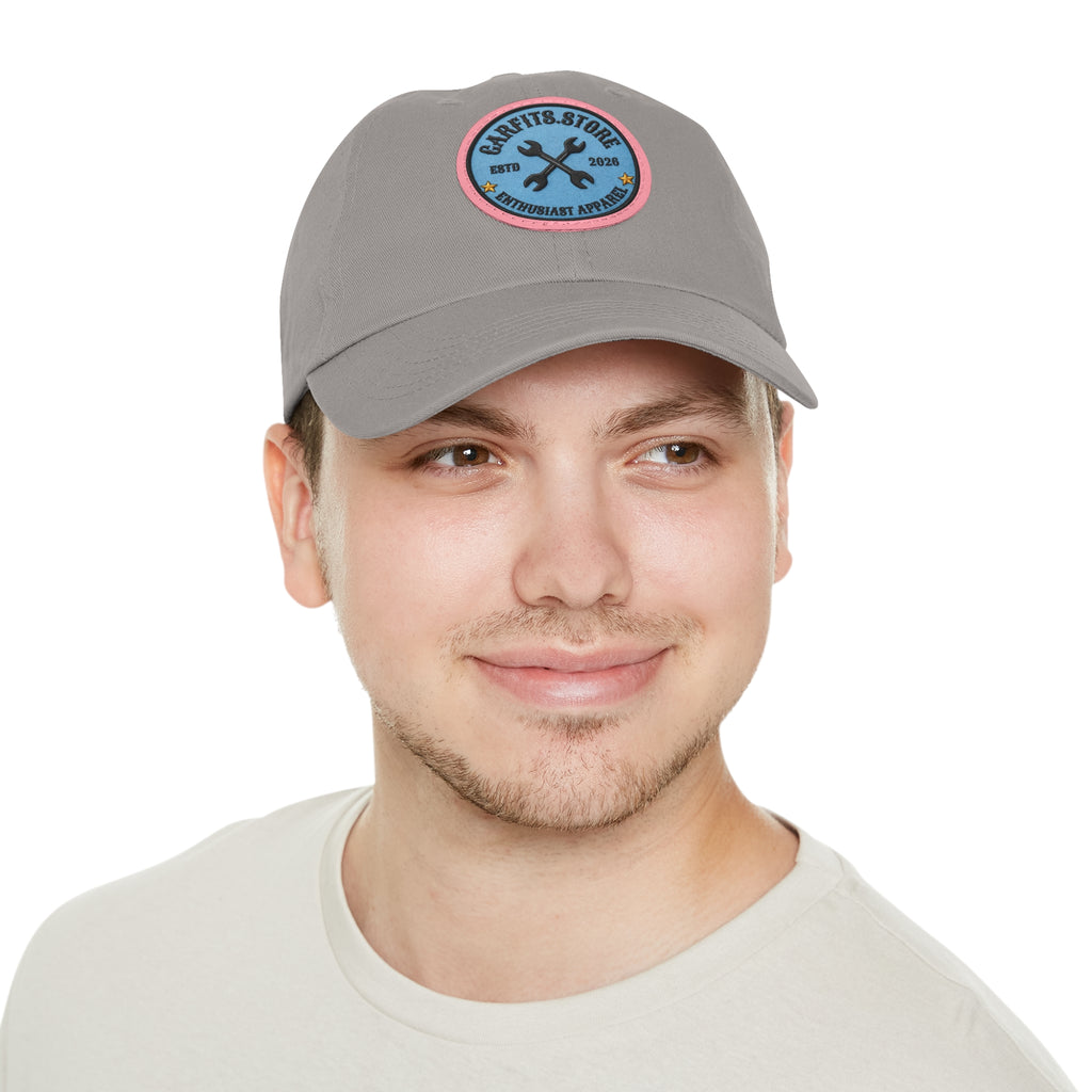Mechanic Logo Dad Hat — Leather Patch Cap