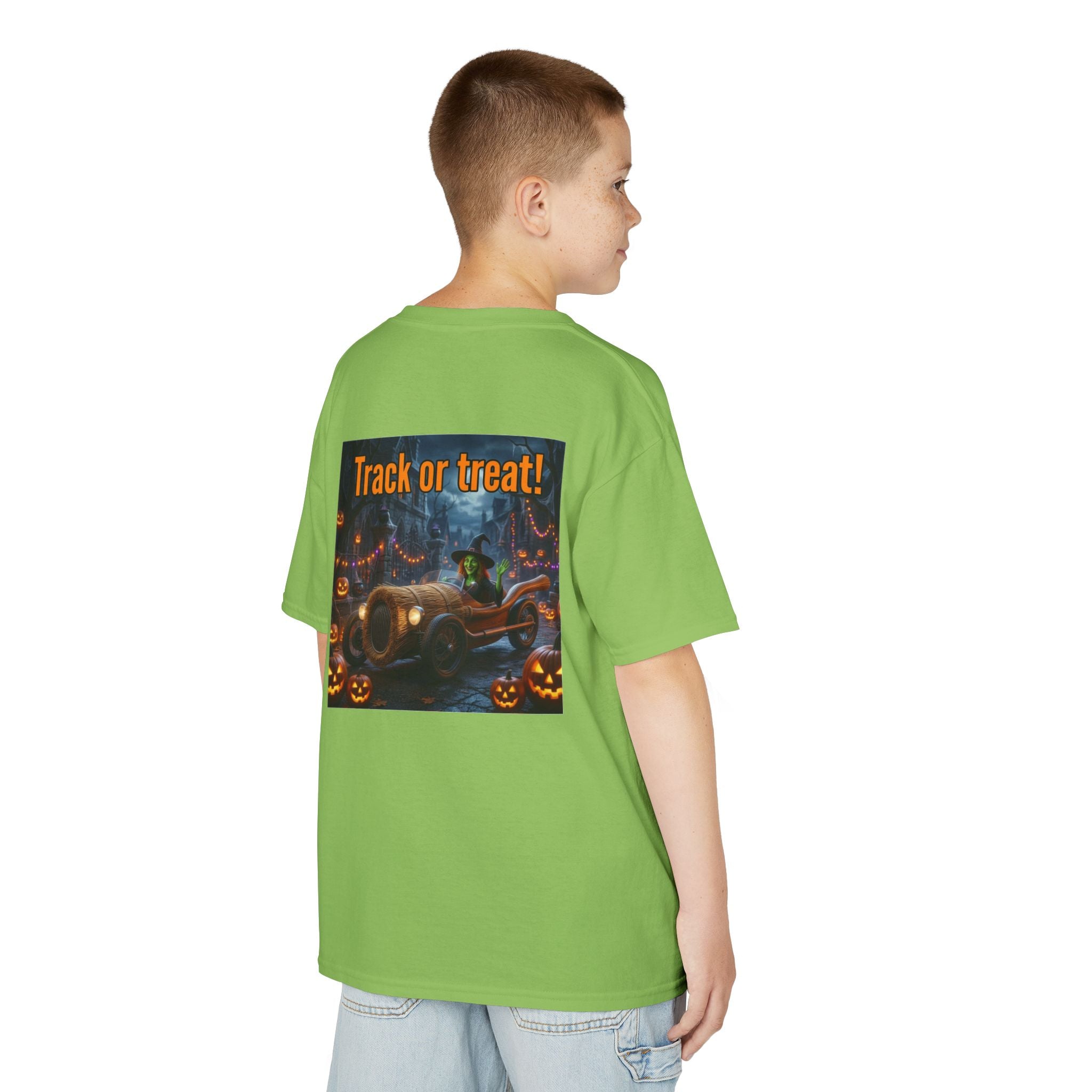 'Track or Treat!' Halloween Racing Car - Kid's Tee Shirt