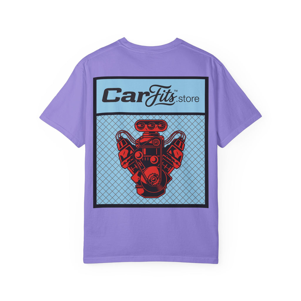 CarFits.store Big Prints T-Shirt — Retro Engine & Scenic Drive