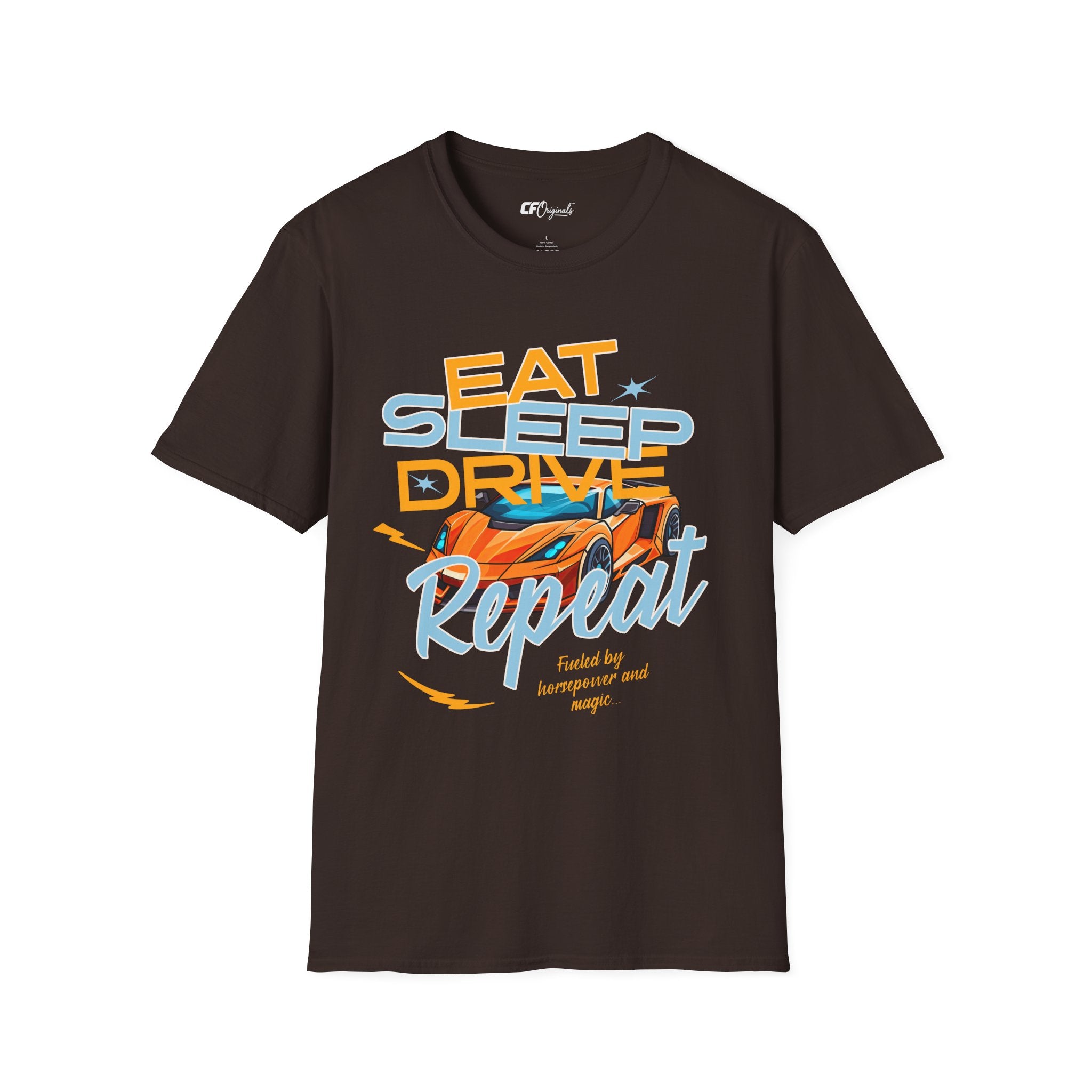 Eat Sleep Drive Repeat T-Shirt — Racing Car Graphic Tee for Motorsport Fans