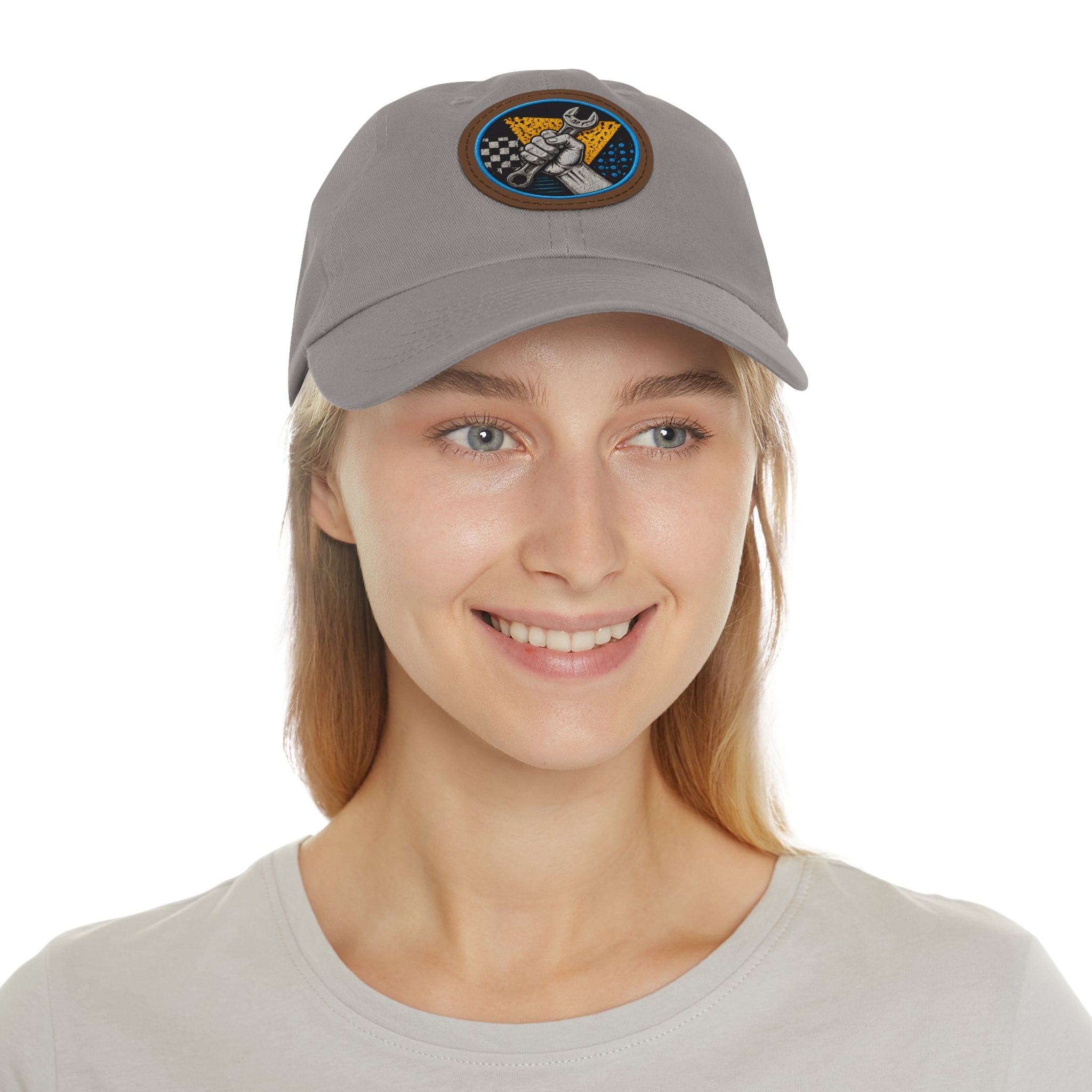 Mechanic Wrench Patch Dad Hat — Vintage Toolworker Baseball Cap