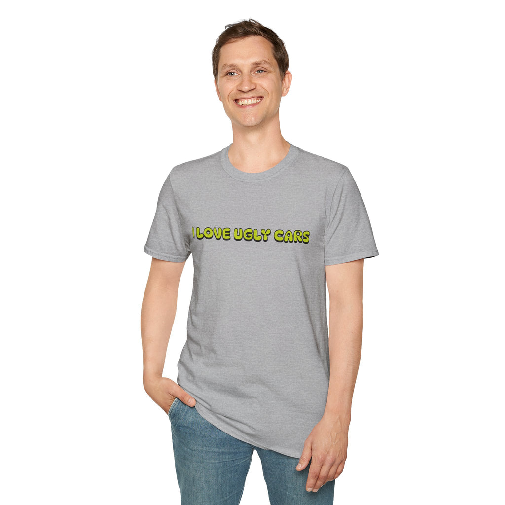 T-Shirt — "I Love Ugly Cars" Retro Green Graphic Tee