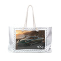 Sports Car Stamp Weekender Bag — Sunset Coastal Travel Tote