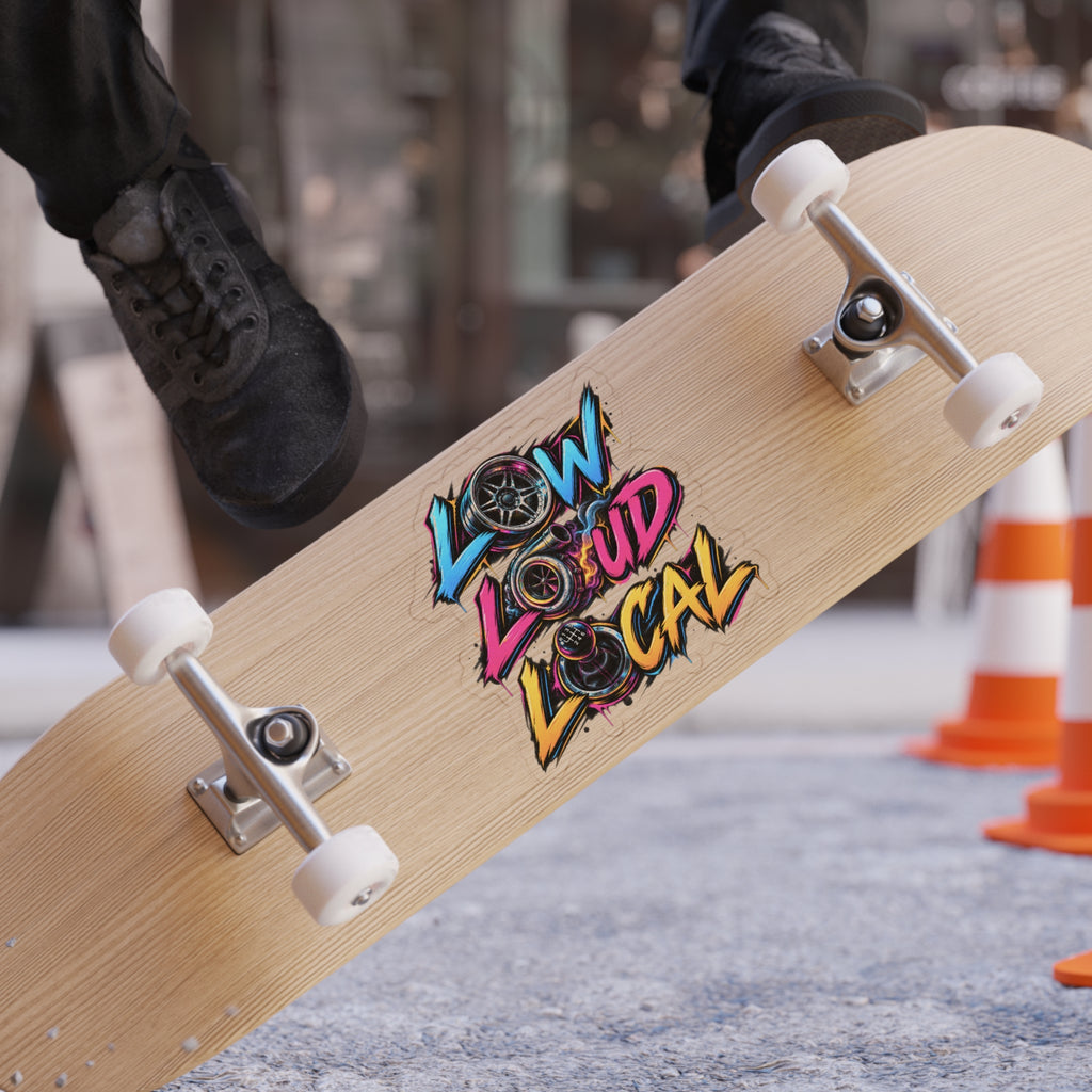 'Low Loud Local' Die-Cut Car Sticker — Transparent Outdoor Sticker