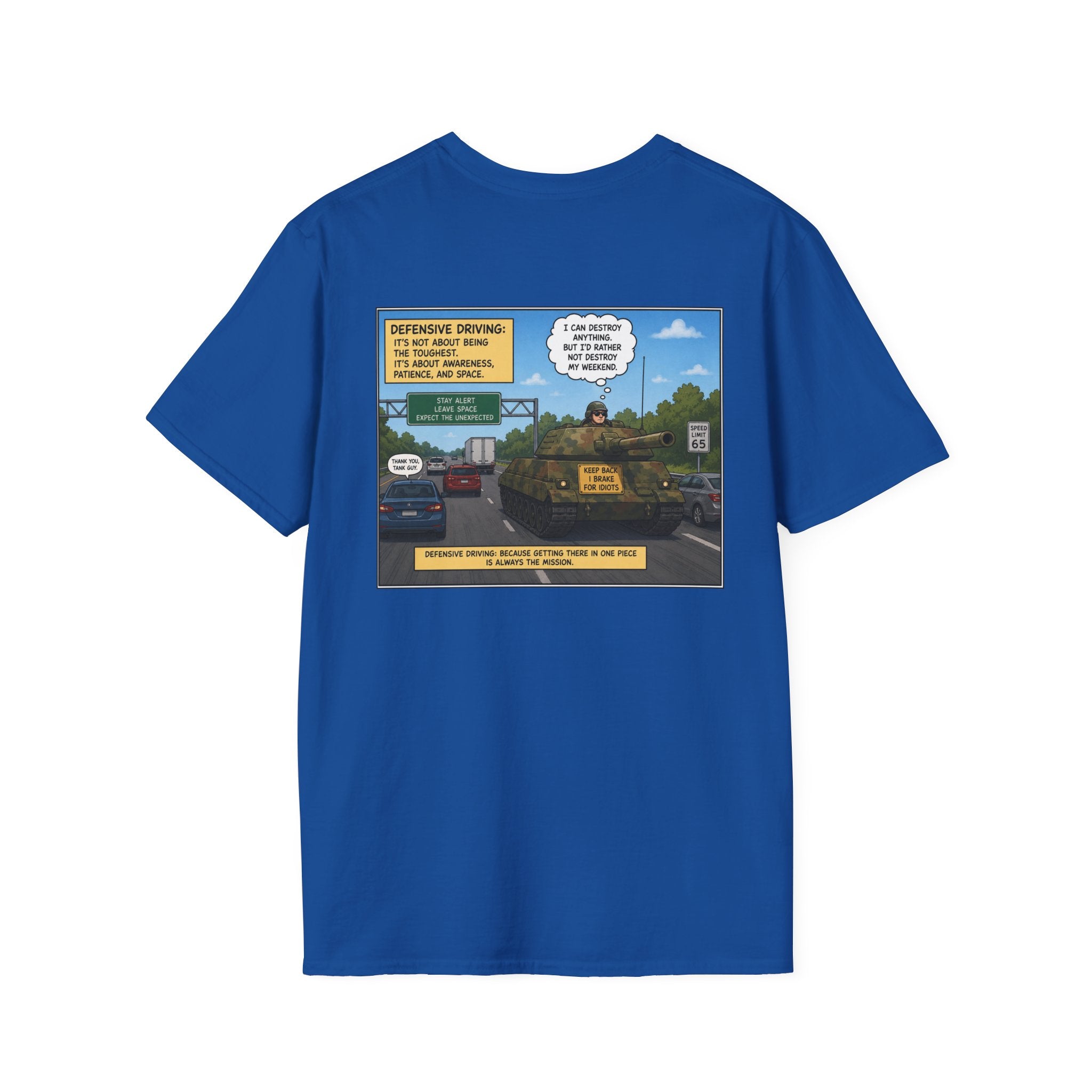 Military Tank Driver Tee — Defensive Driving Humor T-Shirt