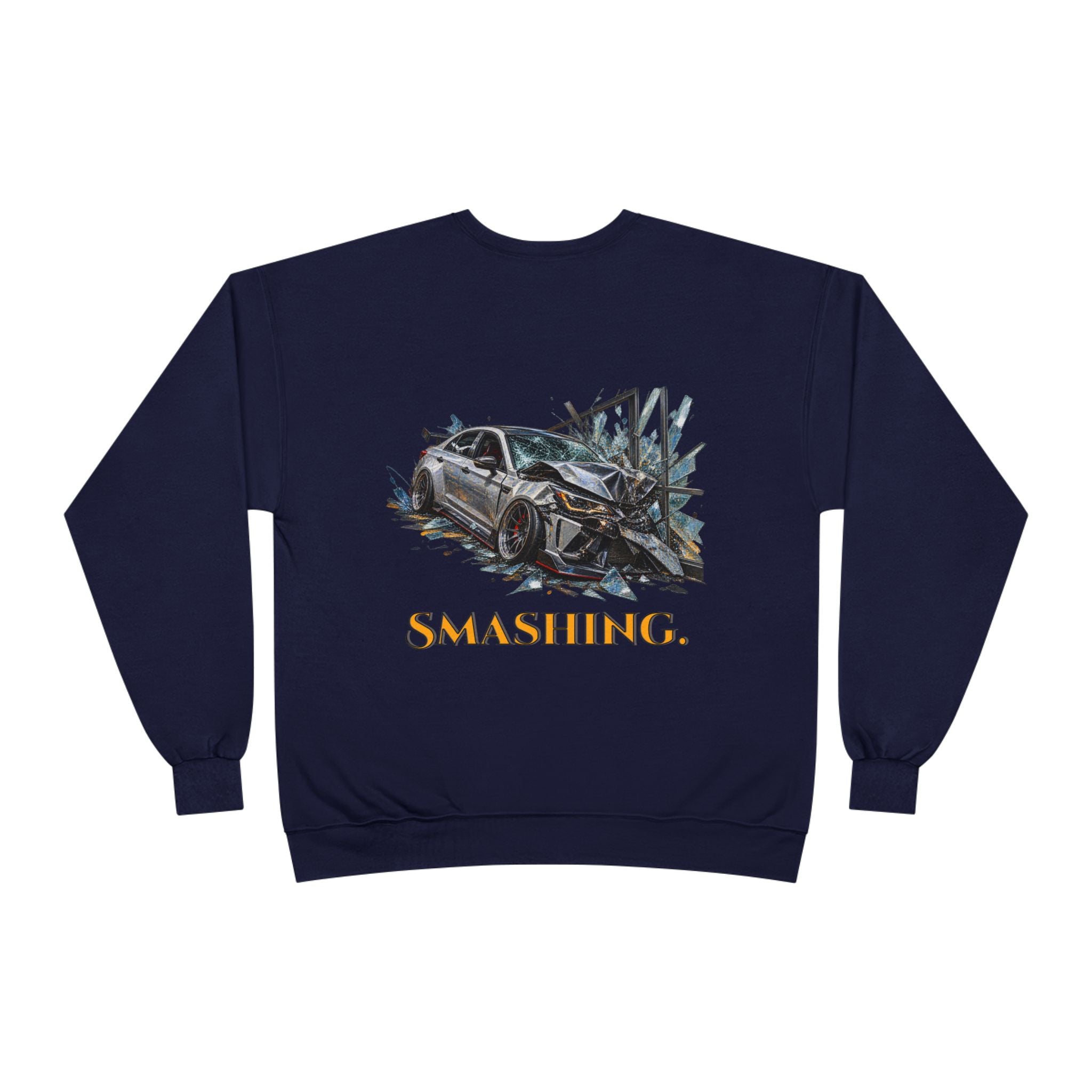 Smashing Crewneck Sweatshirt — Graphic Car Crash Design
