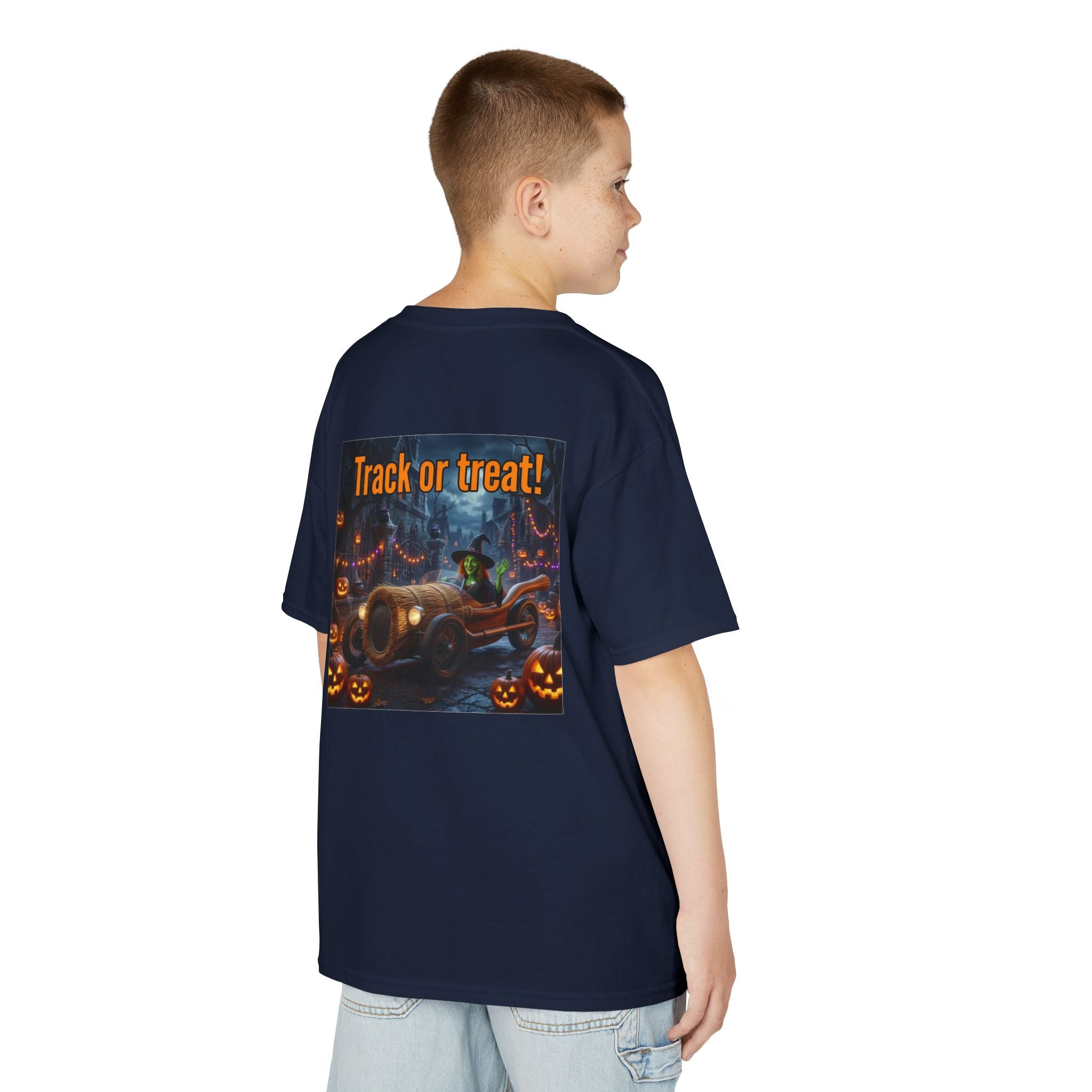 'Track or Treat!' Halloween Racing Car - Kid's Tee Shirt