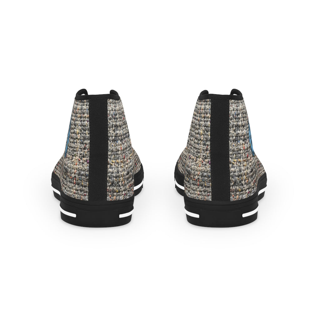 High Top Sneakers — Tweed Texture Men's Casual Athletic Shoes