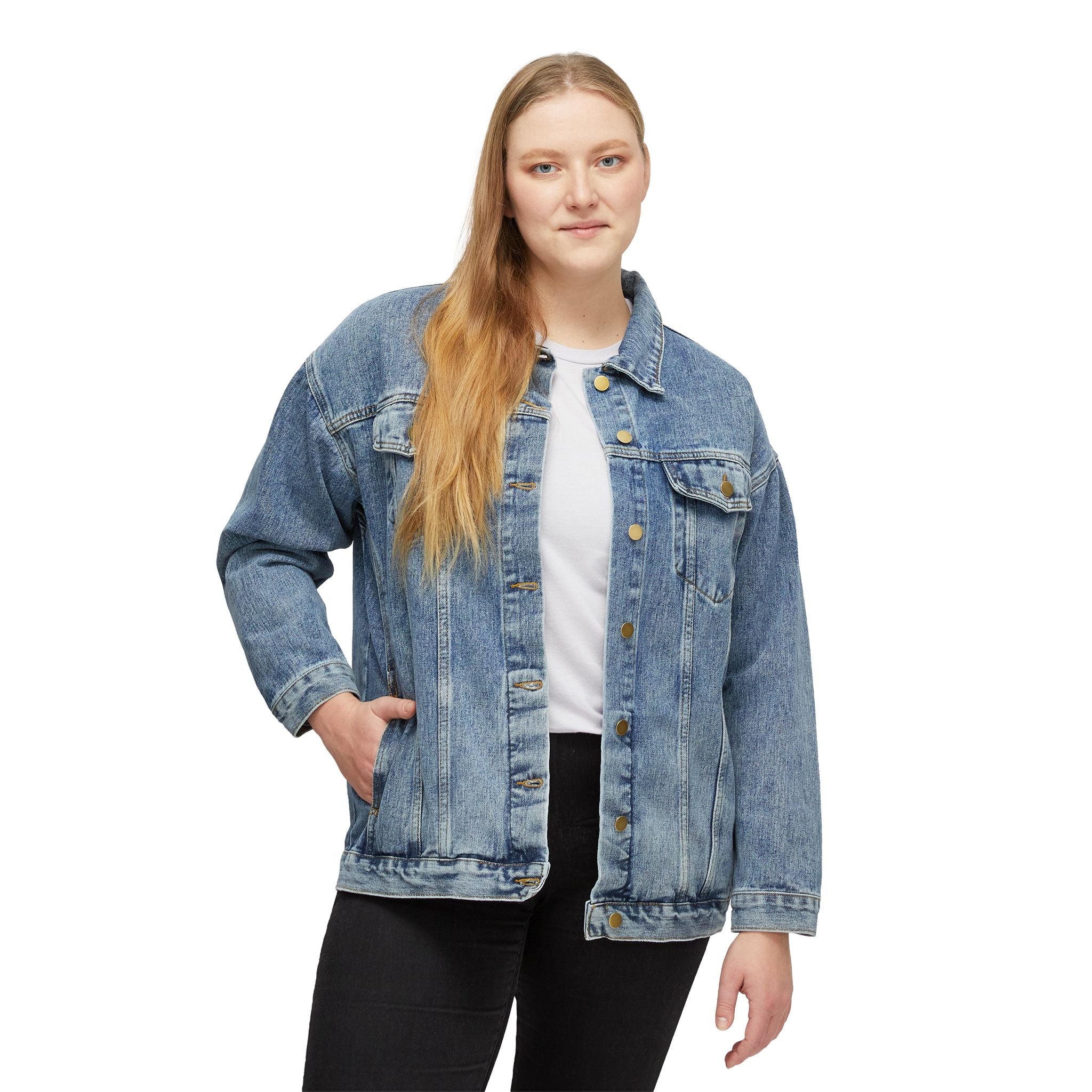 Women's Denim Jacket — 'When Every Day Is Halloween' Vintage Car Back Print