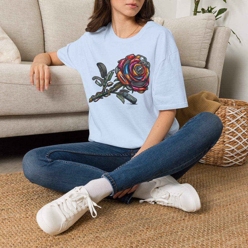 Colorful Mechanical Rose Graphic Tee
