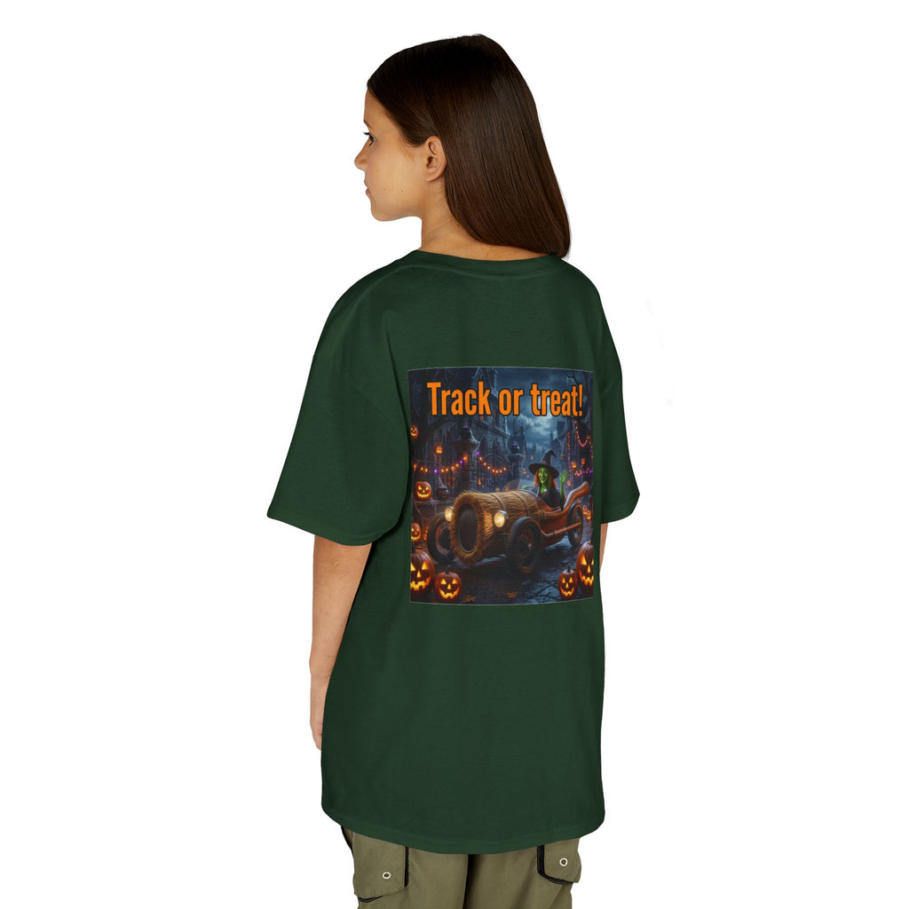 'Track or Treat!' Halloween Racing Car - Kid's Tee Shirt