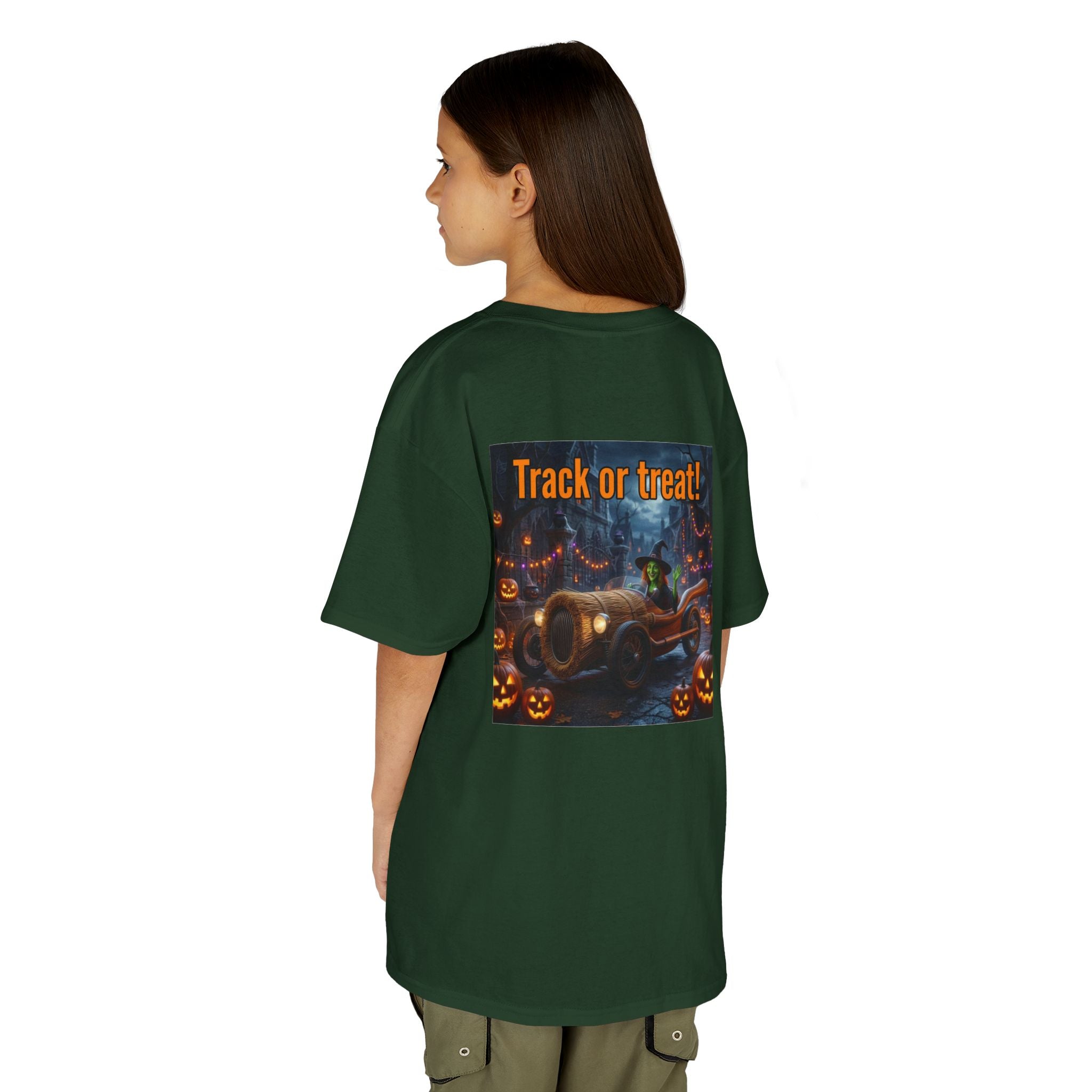'Track or Treat!' Halloween Racing Car - Kid's Tee Shirt