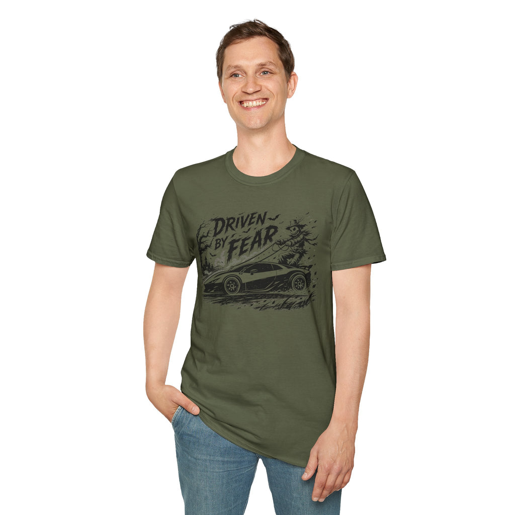 Driven By Fear T‑Shirt — Horror Sports Car Graphic Tee
