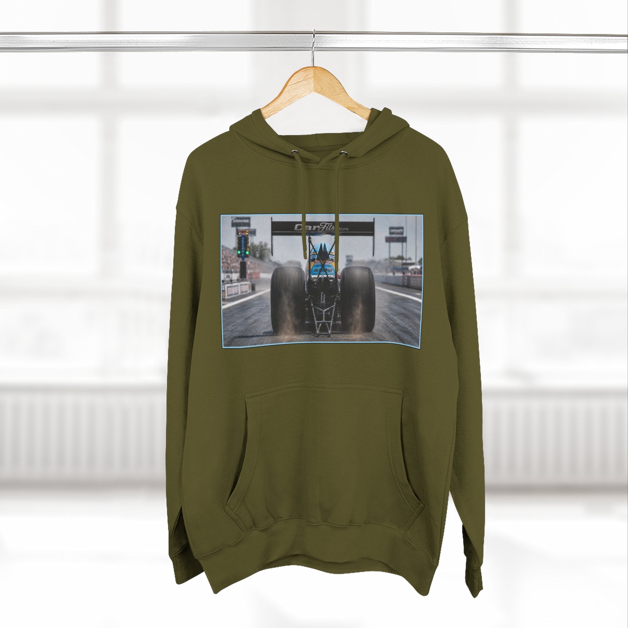 Racing Dragster Hoodie — "Land of 10,000HP" Fleece Pullover