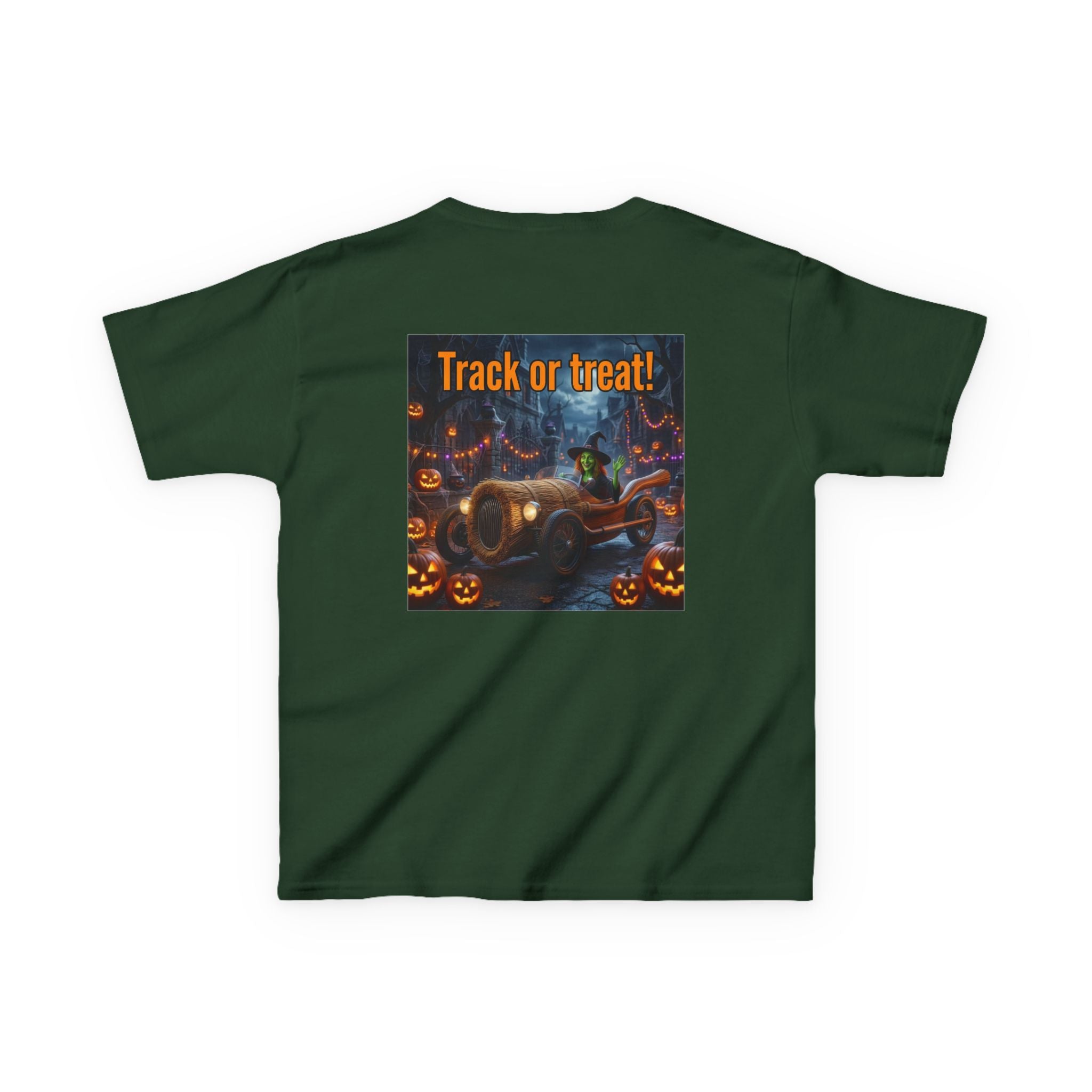 'Track or Treat!' Halloween Racing Car - Kid's Tee Shirt