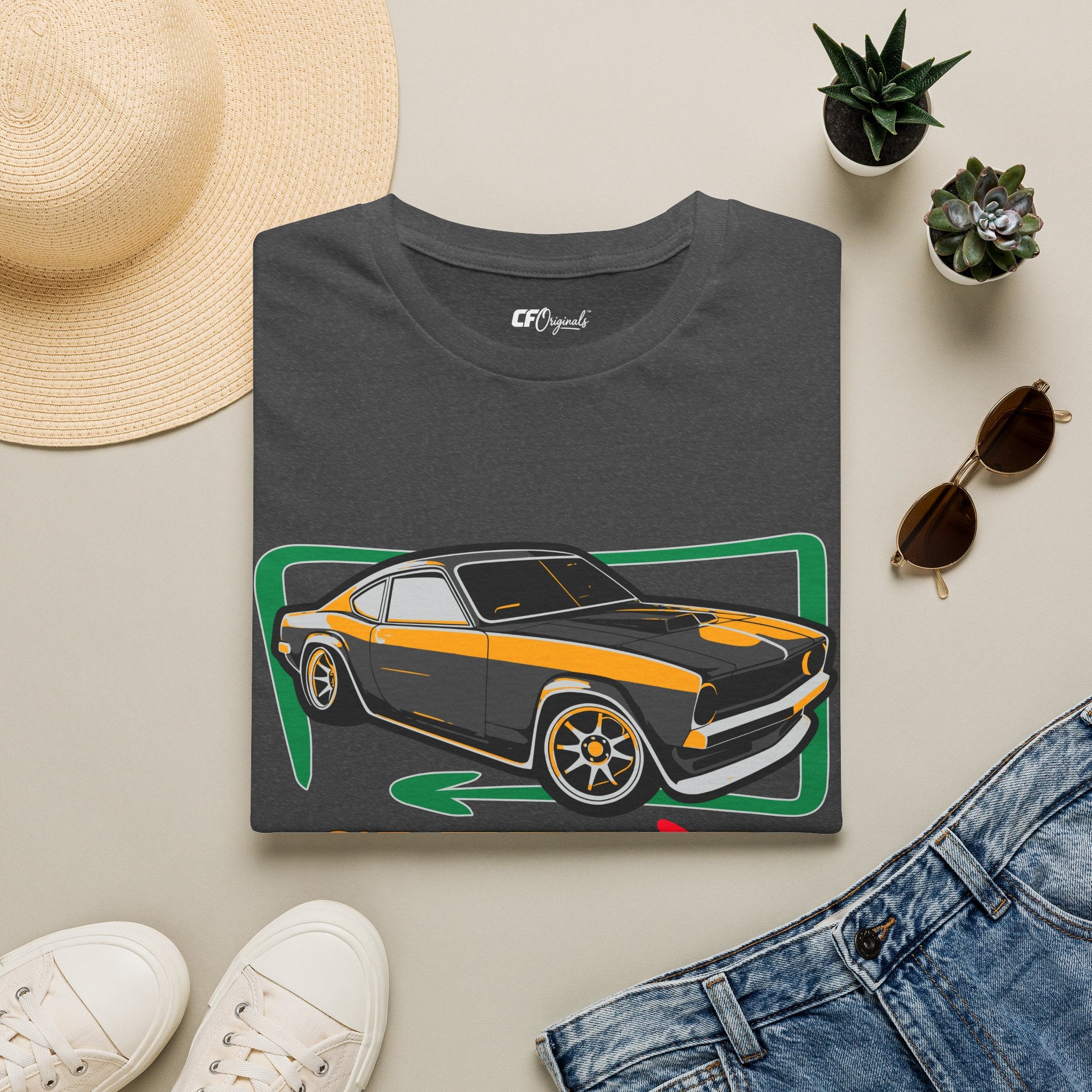 Classic Muscle Car T-Shirt — Retro 'Sleepless' Graphic Tee