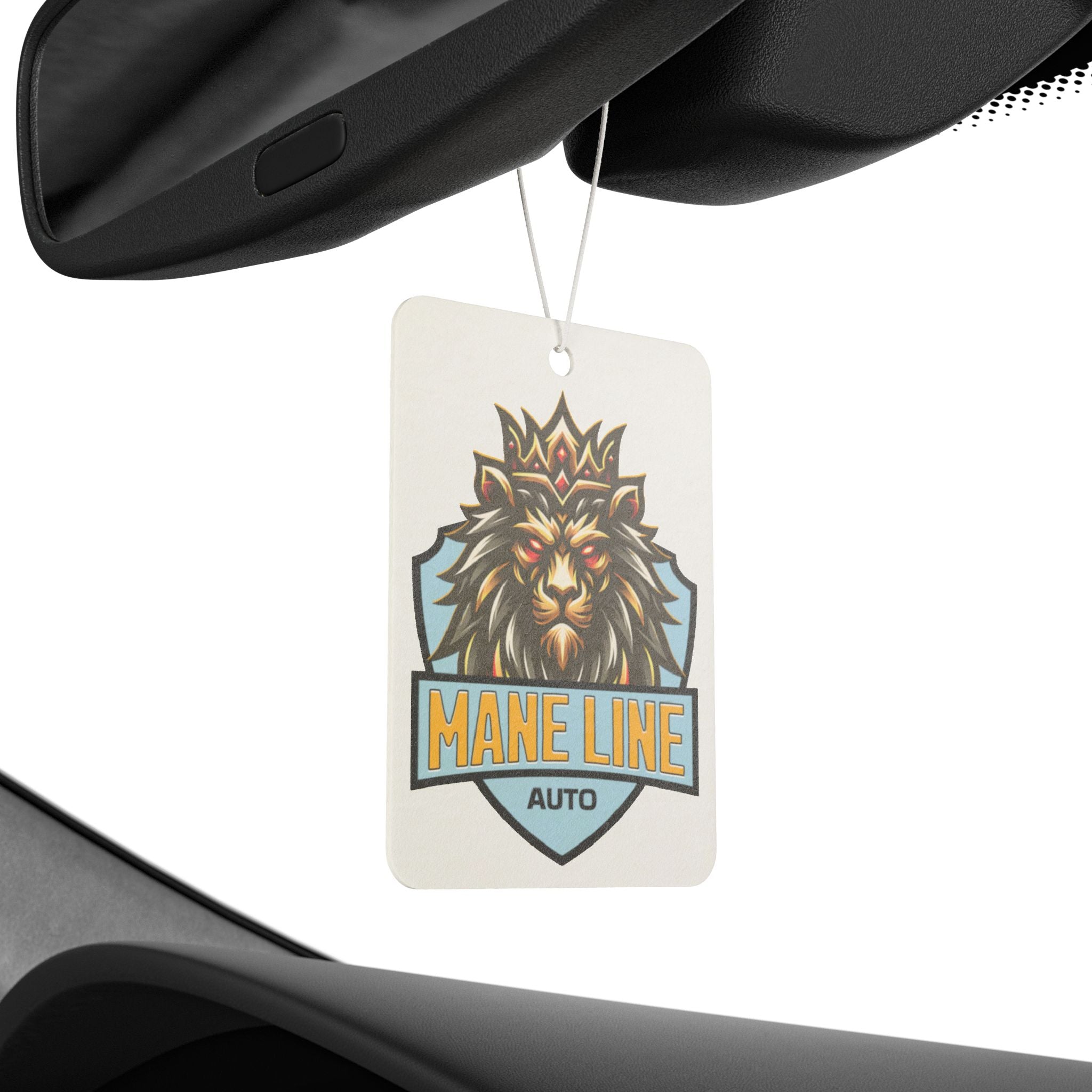Lion Crest Car Air Freshener — 'Mane Line Auto' Scented Ornament