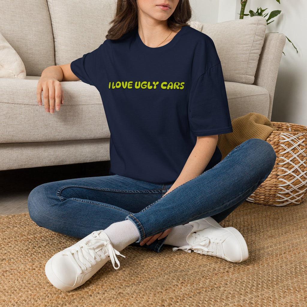 T-Shirt — "I Love Ugly Cars" Retro Green Graphic Tee