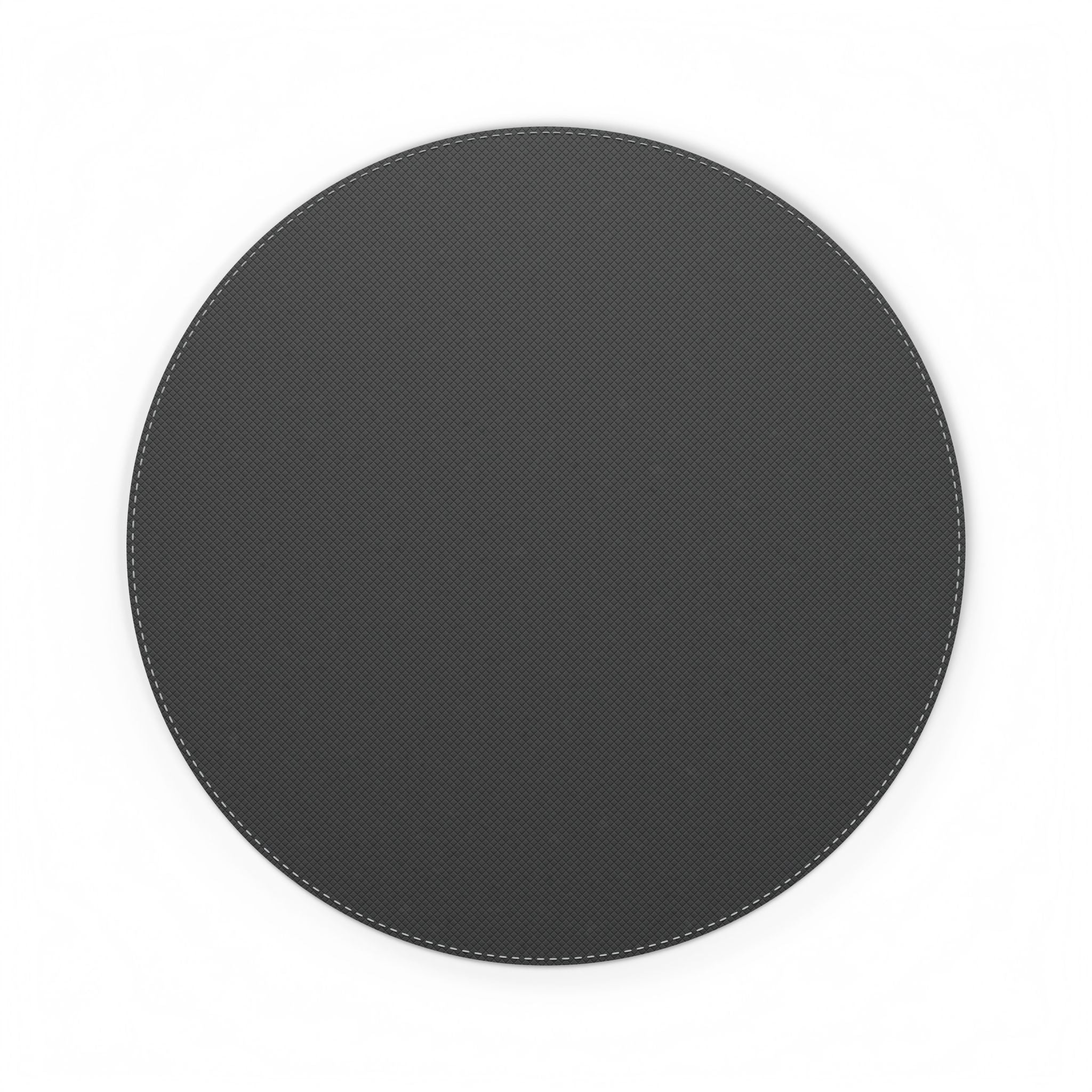 Forged in Strength Round PU Mouse Mat – Atlas Basketweave Wheels Design