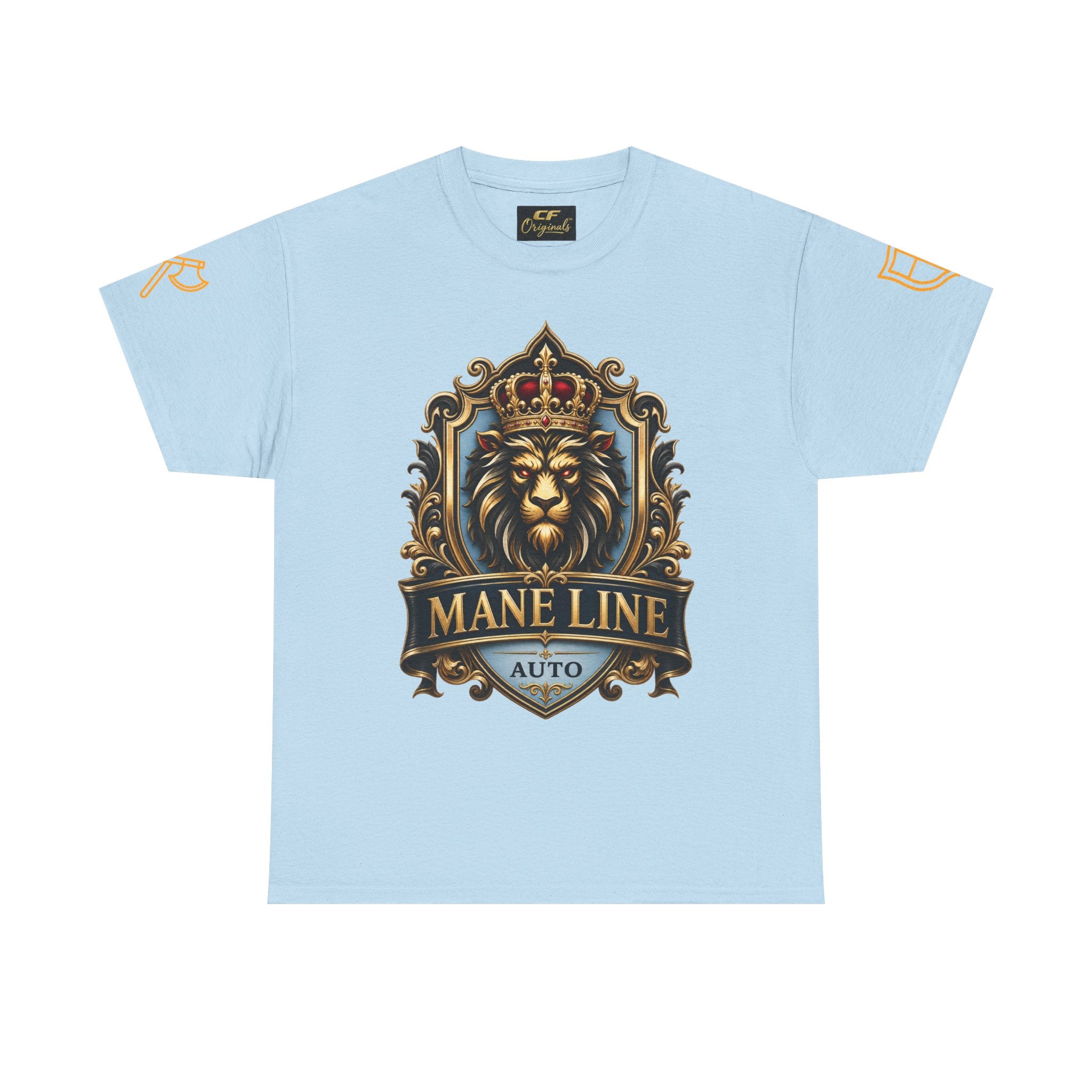 Lion Crest Tee — "Mane Line Auto" Vintage Heraldic Graphic Shirt