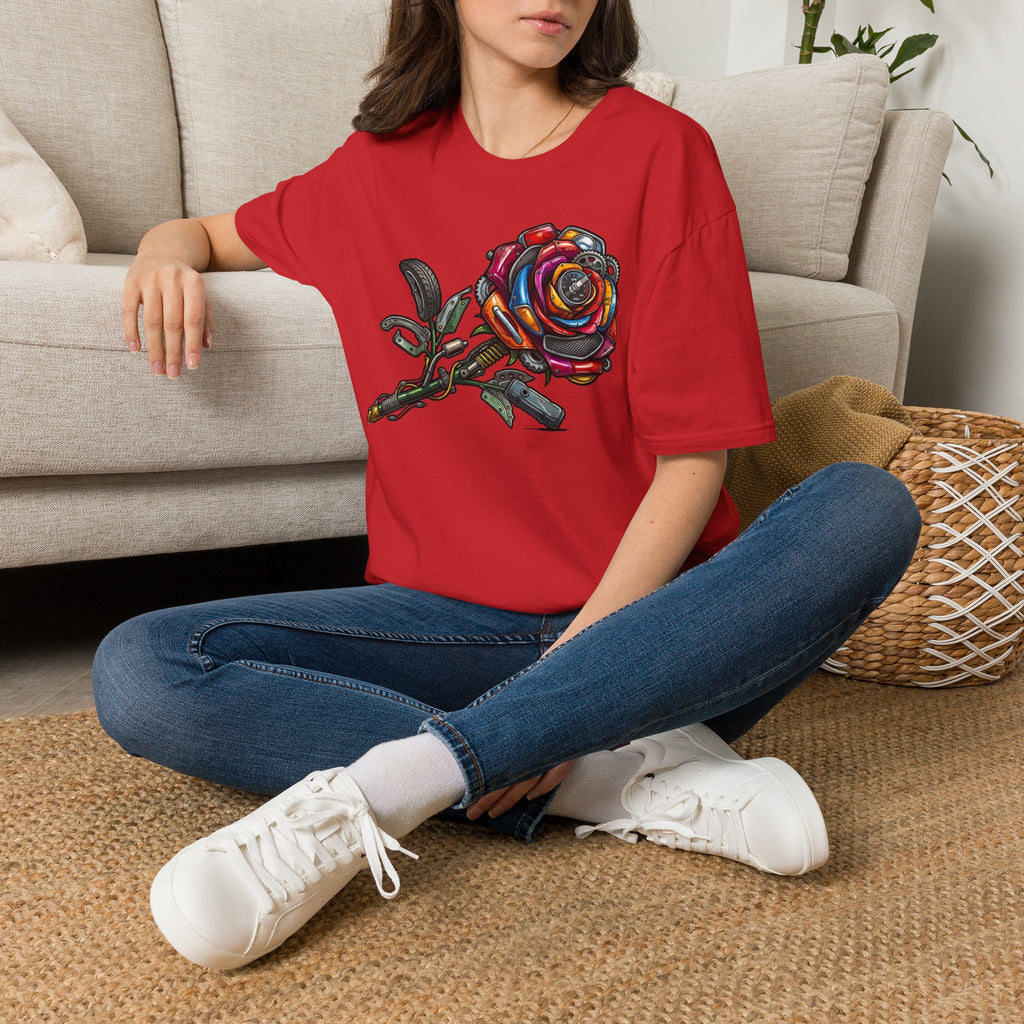 Colorful Mechanical Rose Graphic Tee