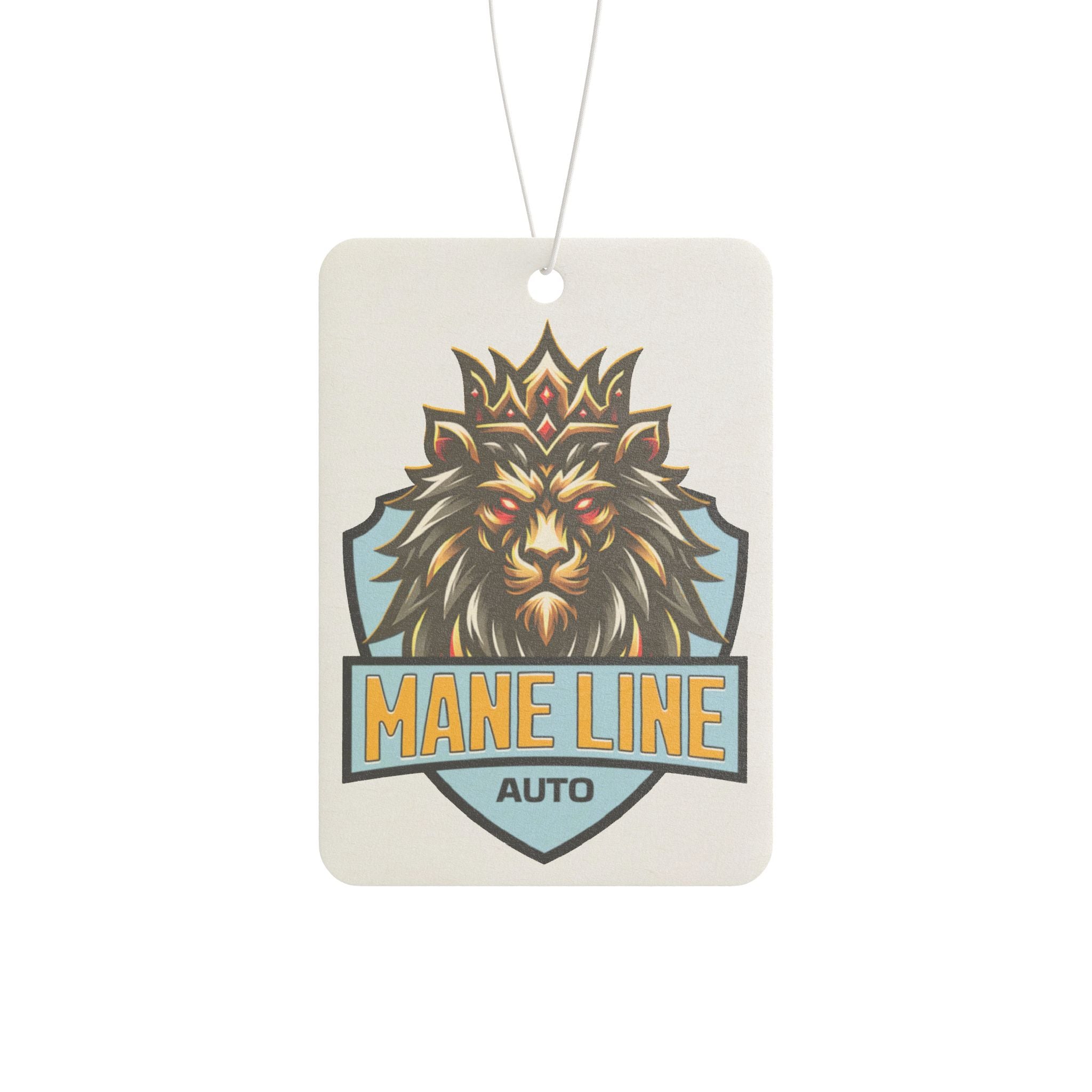 Lion Crest Car Air Freshener — 'Mane Line Auto' Scented Ornament