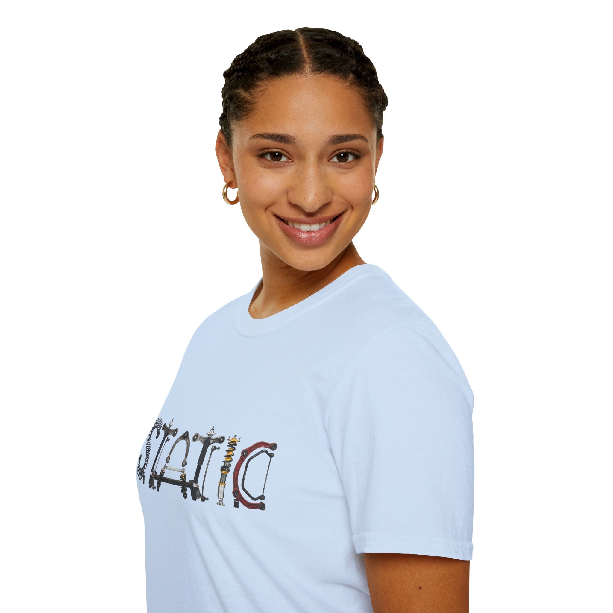 Static Graphic T-Shirt — Industrial Parts Lettering Tee