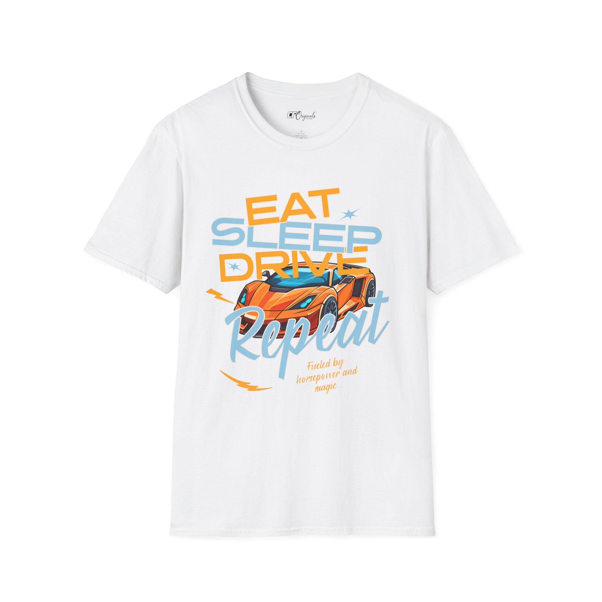 Eat Sleep Drive Repeat T-Shirt — Racing Car Graphic Tee for Motorsport Fans