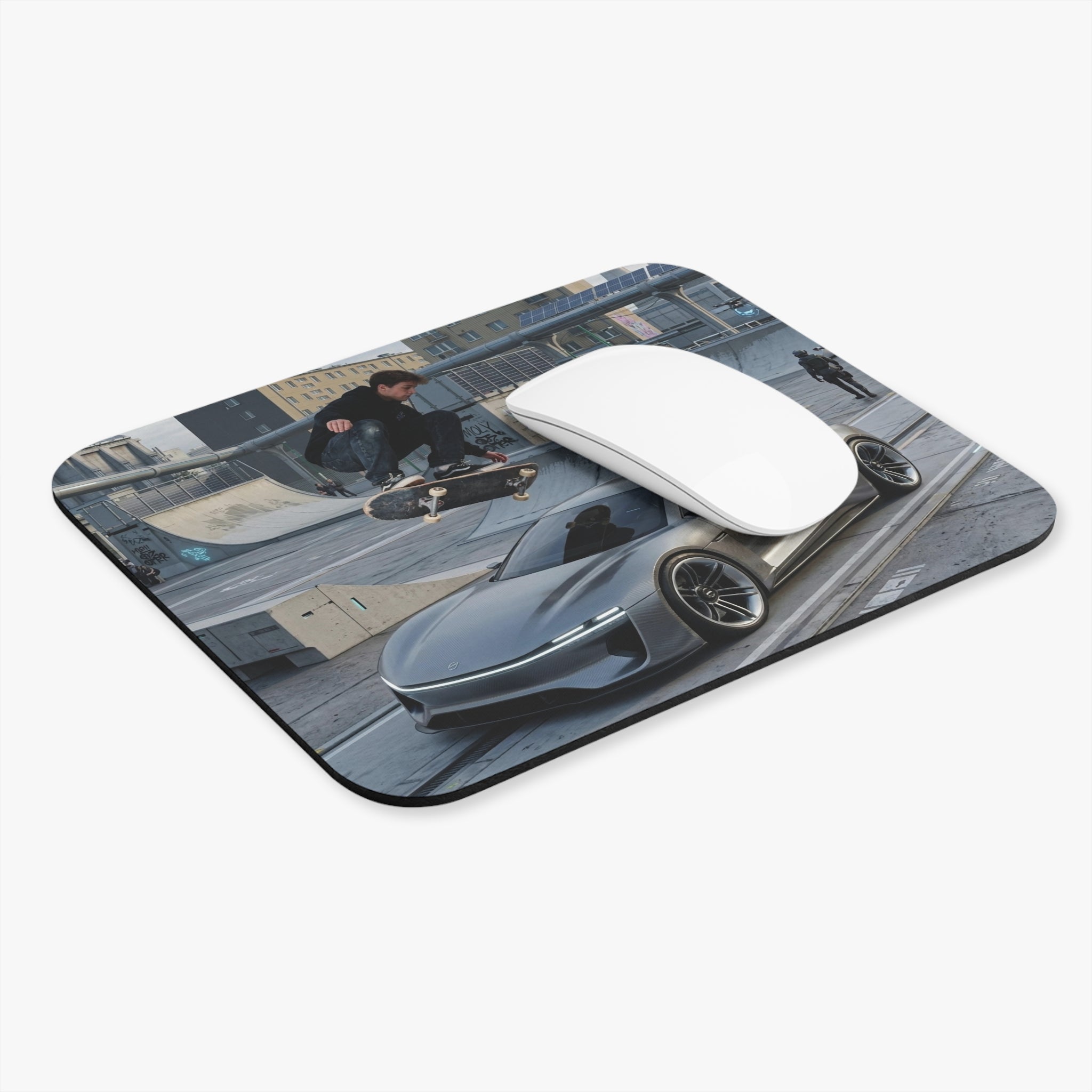 Skate Park & Supercar Mouse Pad — Urban Sports Desk Mat