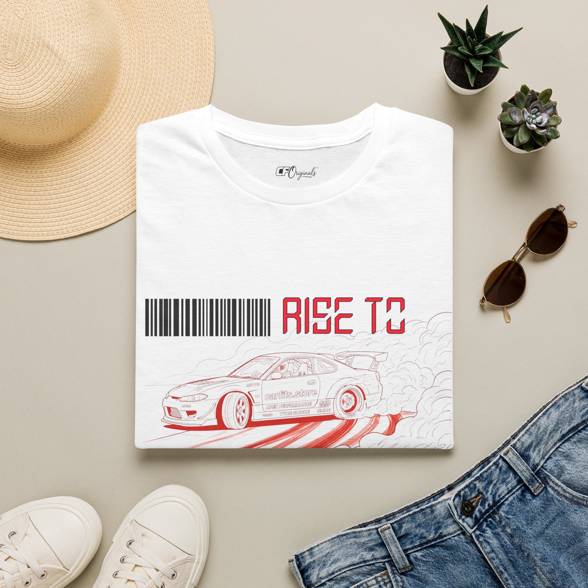 Car Racing T-Shirt — "Rise to Power" Drift Sports Tee